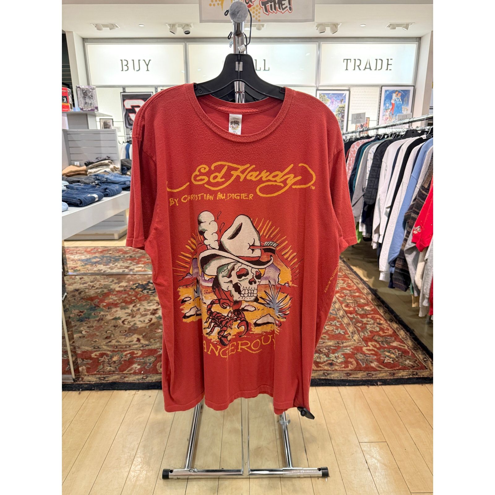 Vintage Y2k Ed Hardy Dangerous Cowboy Vintage Tee Shirt Tattoo Skull Hoodie, Sweatshirt | PodTeesHub.com