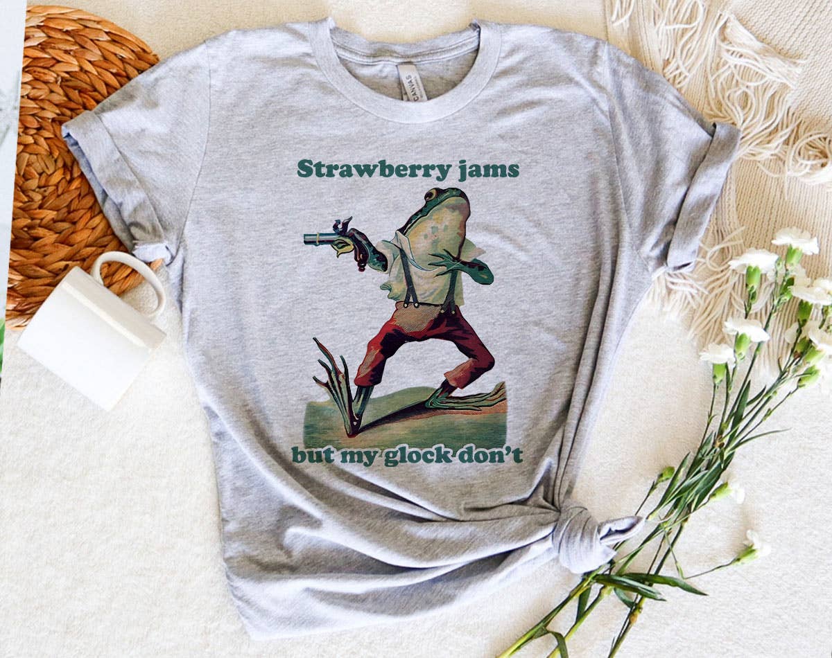 Strawberry Jams, Glock Don't - Frog Meme Tik Tok T-Shirt Hoodie, Sweatshirt | PodTeesHub.com