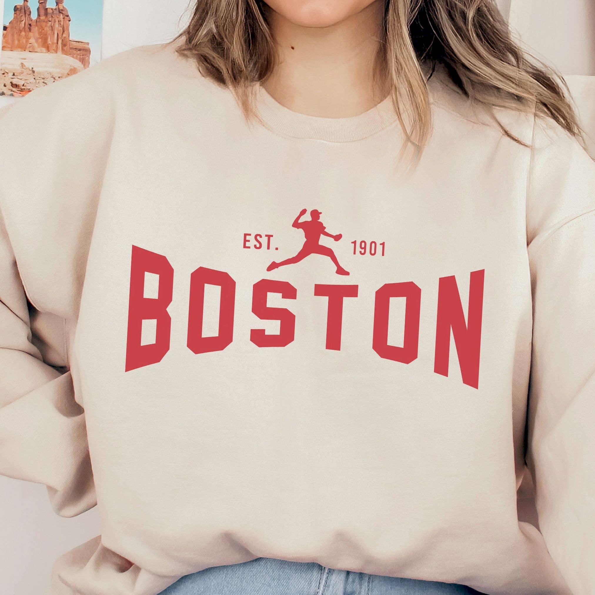 Vintage Retro Boston Red Sox Crewneck Sweatshirt For Women T-Shirts, Hoodie | PodTeesHub.com