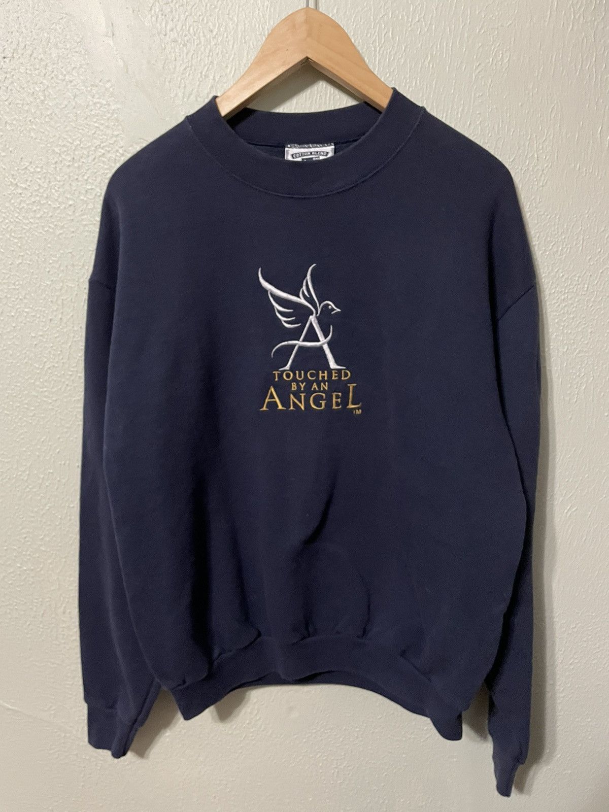 Vintage Crewneck Touched By An Angel Vintage Sweatshirt T-Shirts, Hoodie | PodTeesHub.com