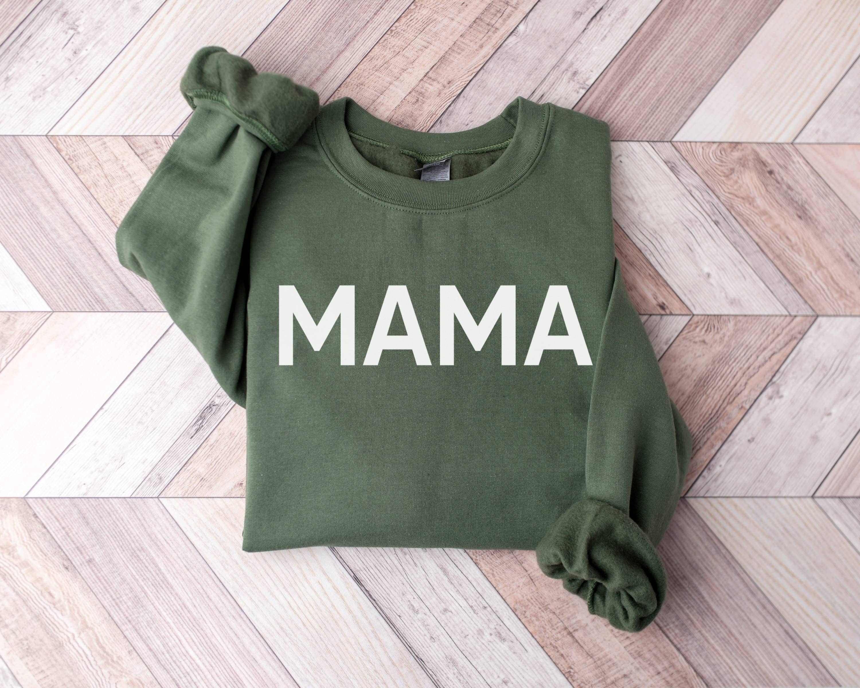 Mama Crew Neck Sweatshirt | Gift For Her T-Shirts, Hoodie | PodTeesHub.com