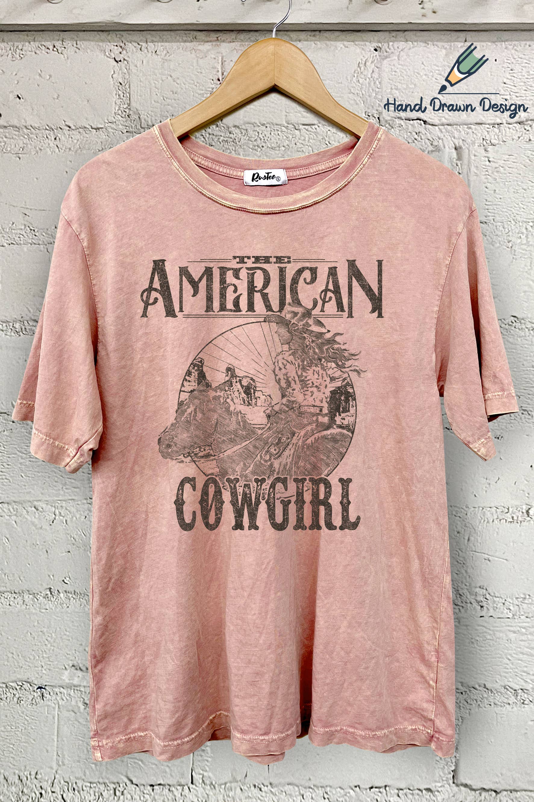 American Cowboy-Oversized Tee - Hand Drawn Hoodie, Sweatshirt | PodTeesHub.com