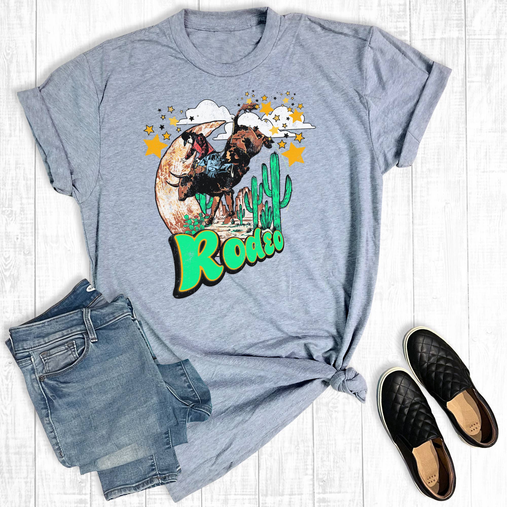 Western Bucking Bull Desert Rode Graphic Tee Hoodie, Sweatshirt | PodTeesHub.com