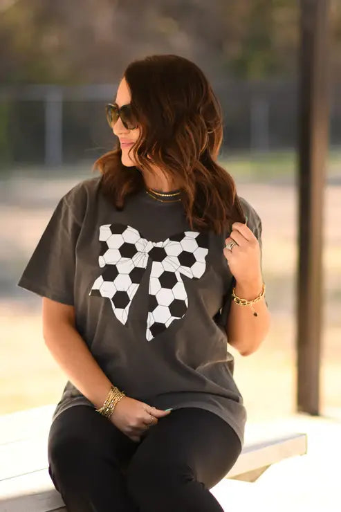 Soccer Bow Tee Hoodie, Sweatshirt | PodTeesHub.com