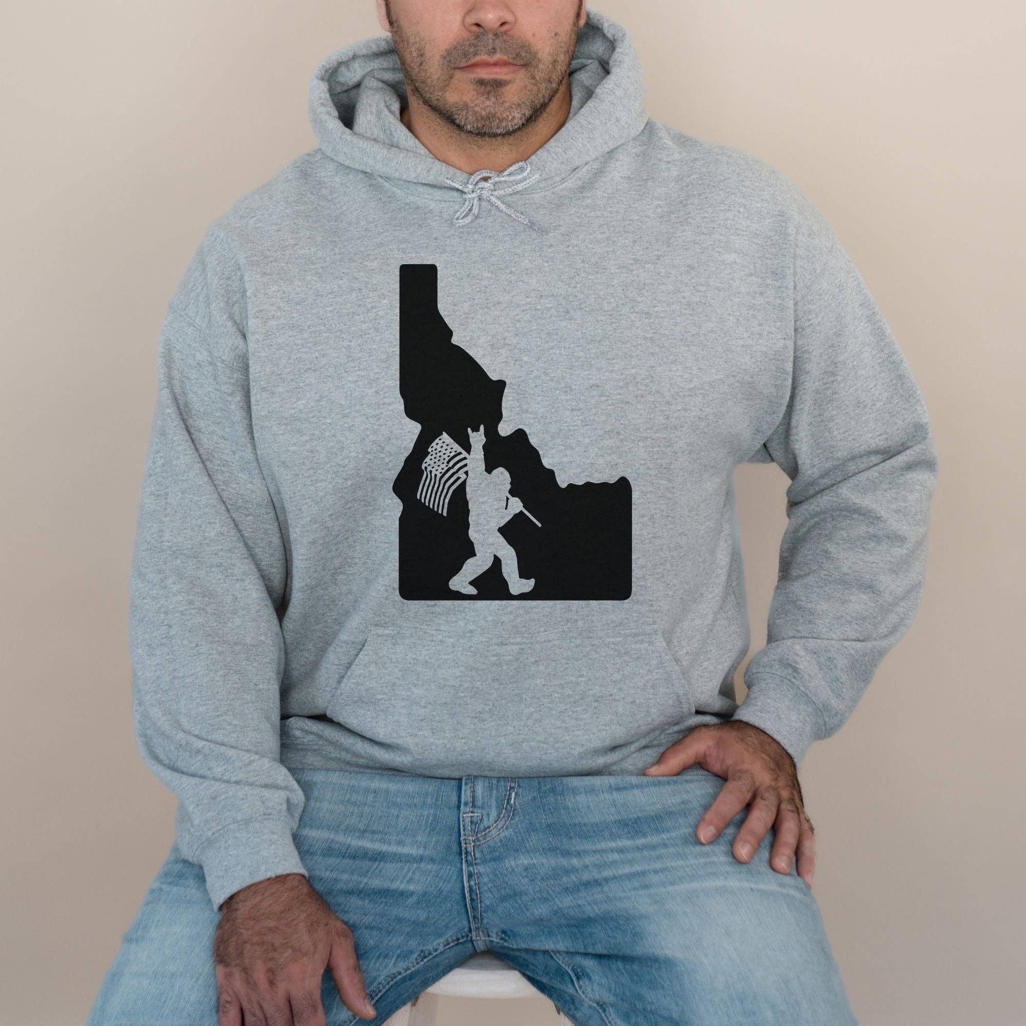 Idaho American Flag Unisex Sweatshirt Hoodie #2 T-Shirts | PodTeesHub.com