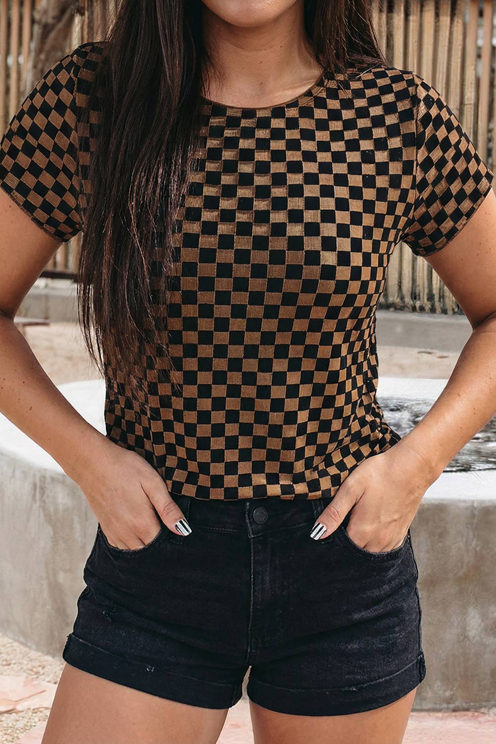 Checkerboard Round Neck Summer T Shirt (S-Xl) Hoodie, Sweatshirt | PodTeesHub.com