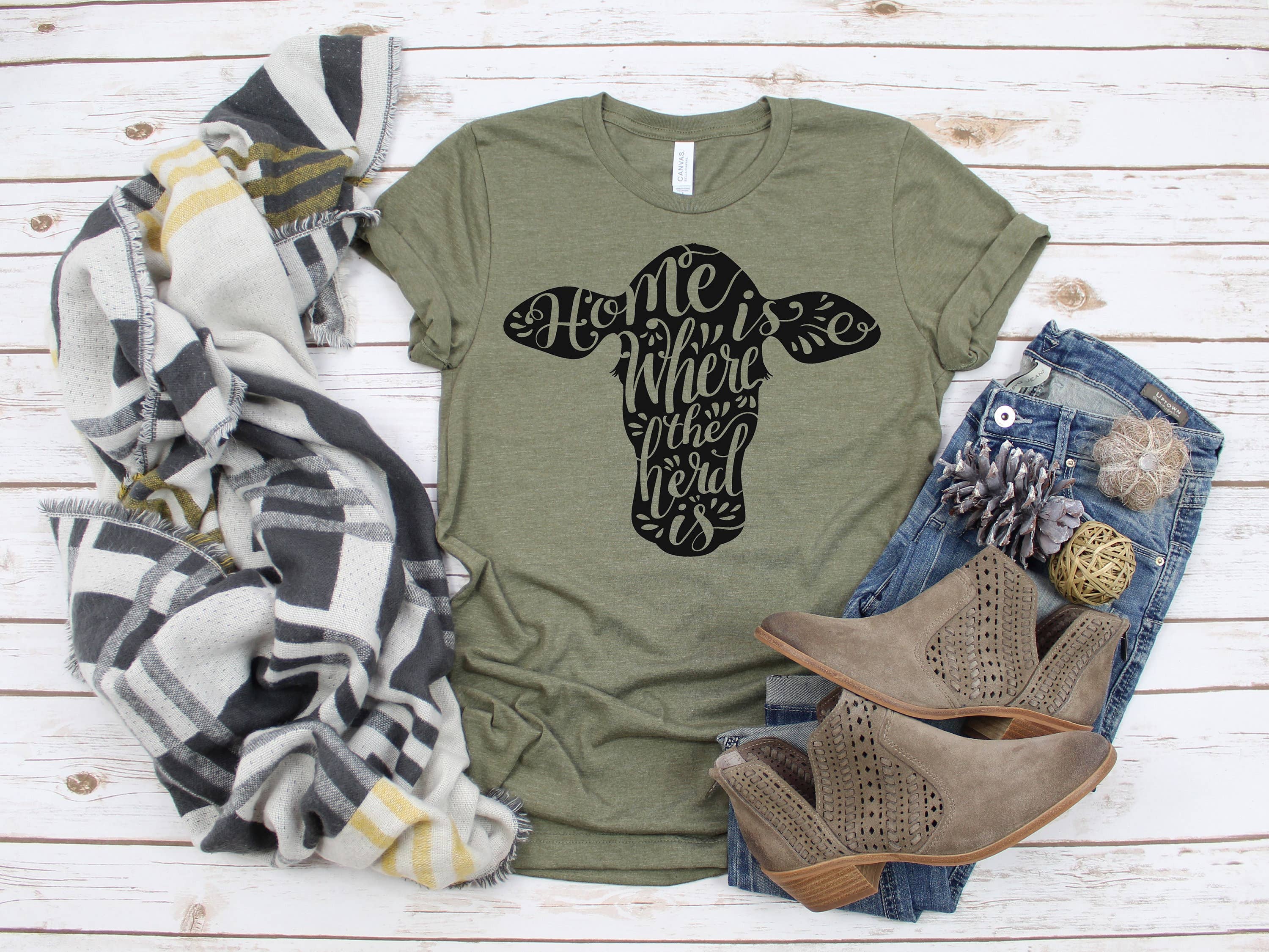 Home Is Where Your Herd Is | Mom Tee Hoodie, Sweatshirt | PodTeesHub.com
