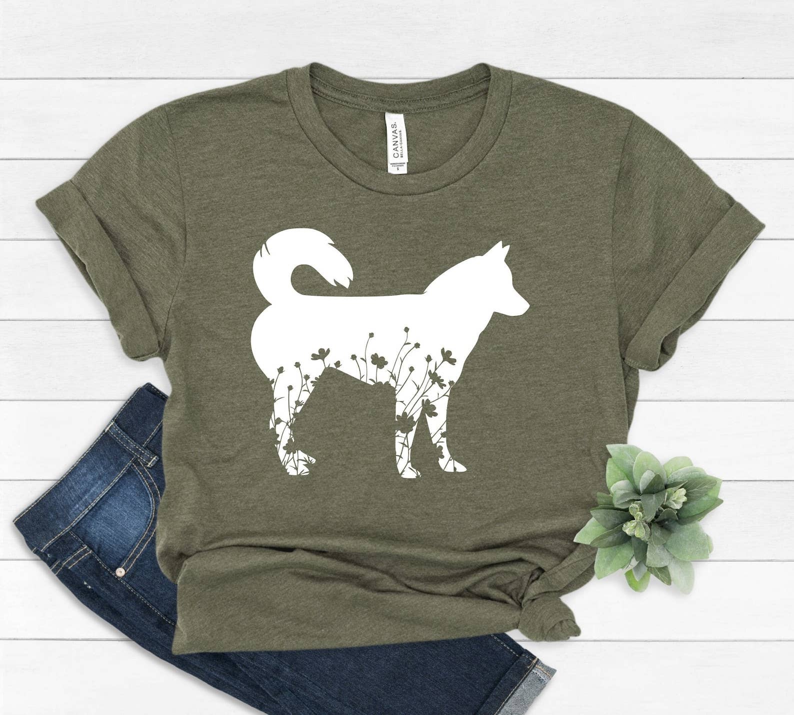 Floral Dog T-Shirt Hoodie, Sweatshirt | PodTeesHub.com