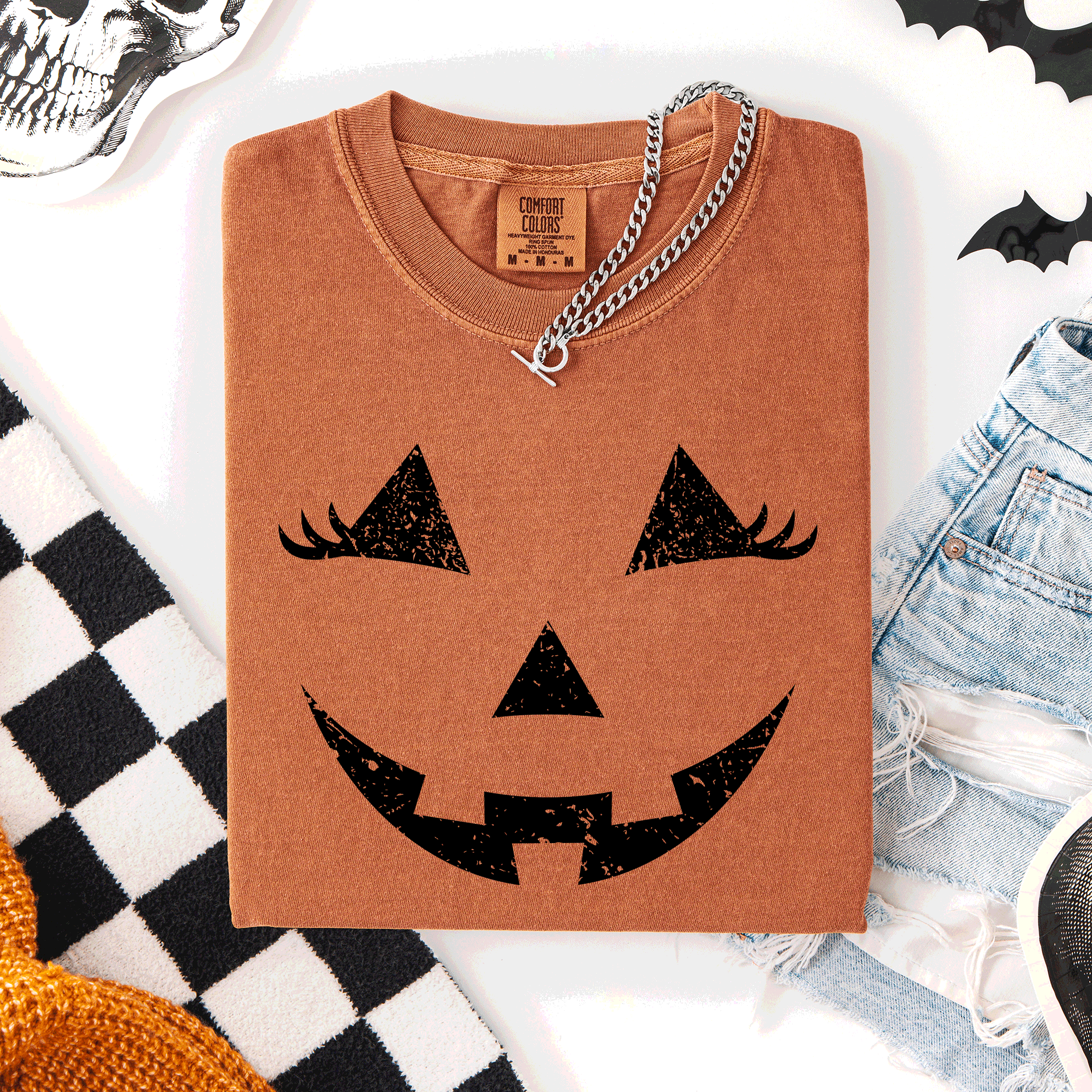 Cute Jack O Lantern, Halloween, Comfort Colors T-Shirt Hoodie, Sweatshirt | PodTeesHub.com