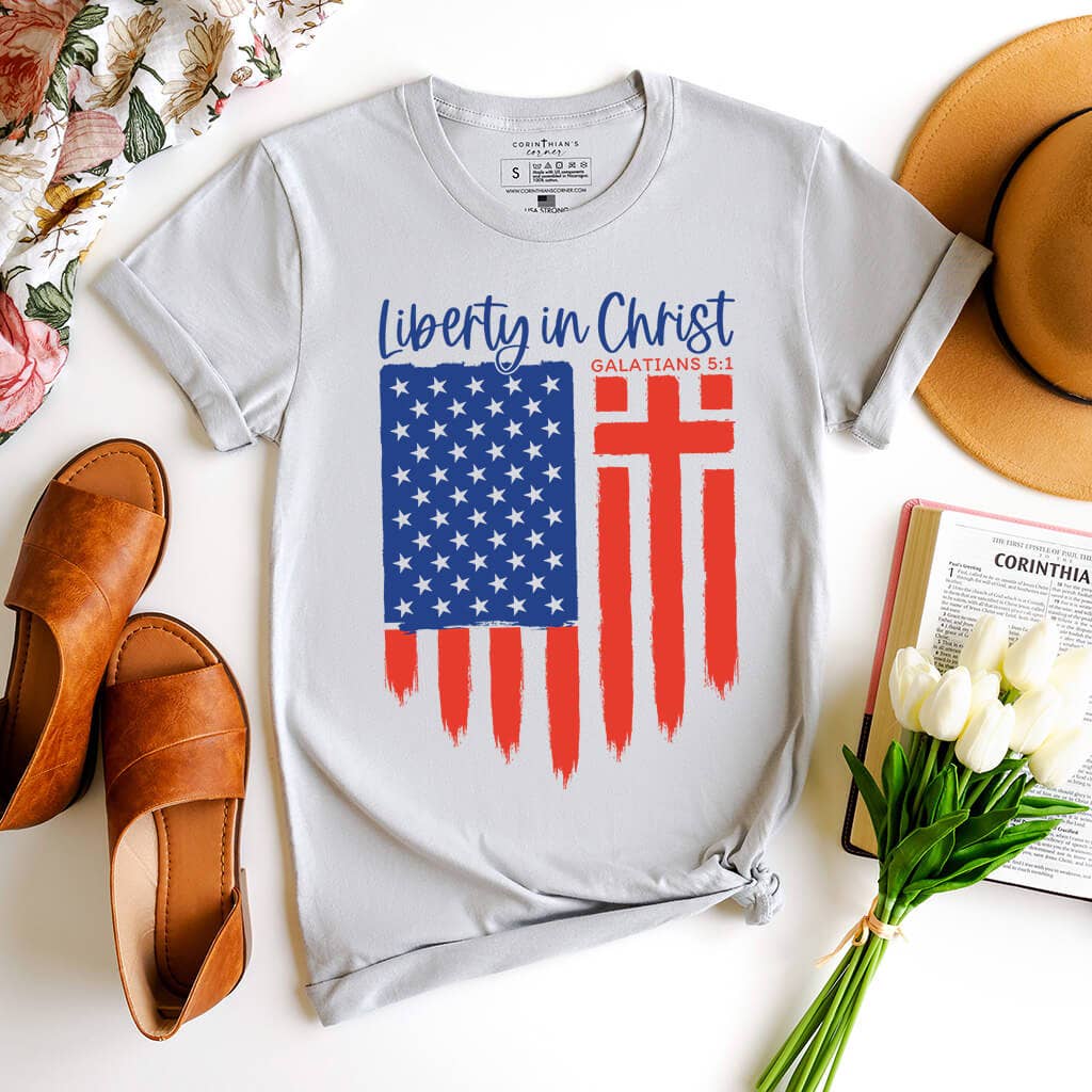 Liberty in Christ Graphic Tee Shirt Hoodie, Sweatshirt | PodTeesHub.com