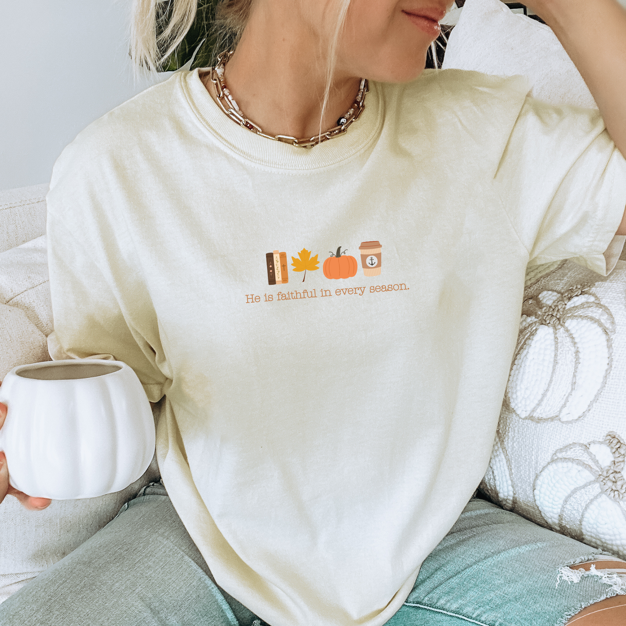 He Is Faithful in Every Season Fall Christian T-Shirt Hoodie, Sweatshirt | PodTeesHub.com