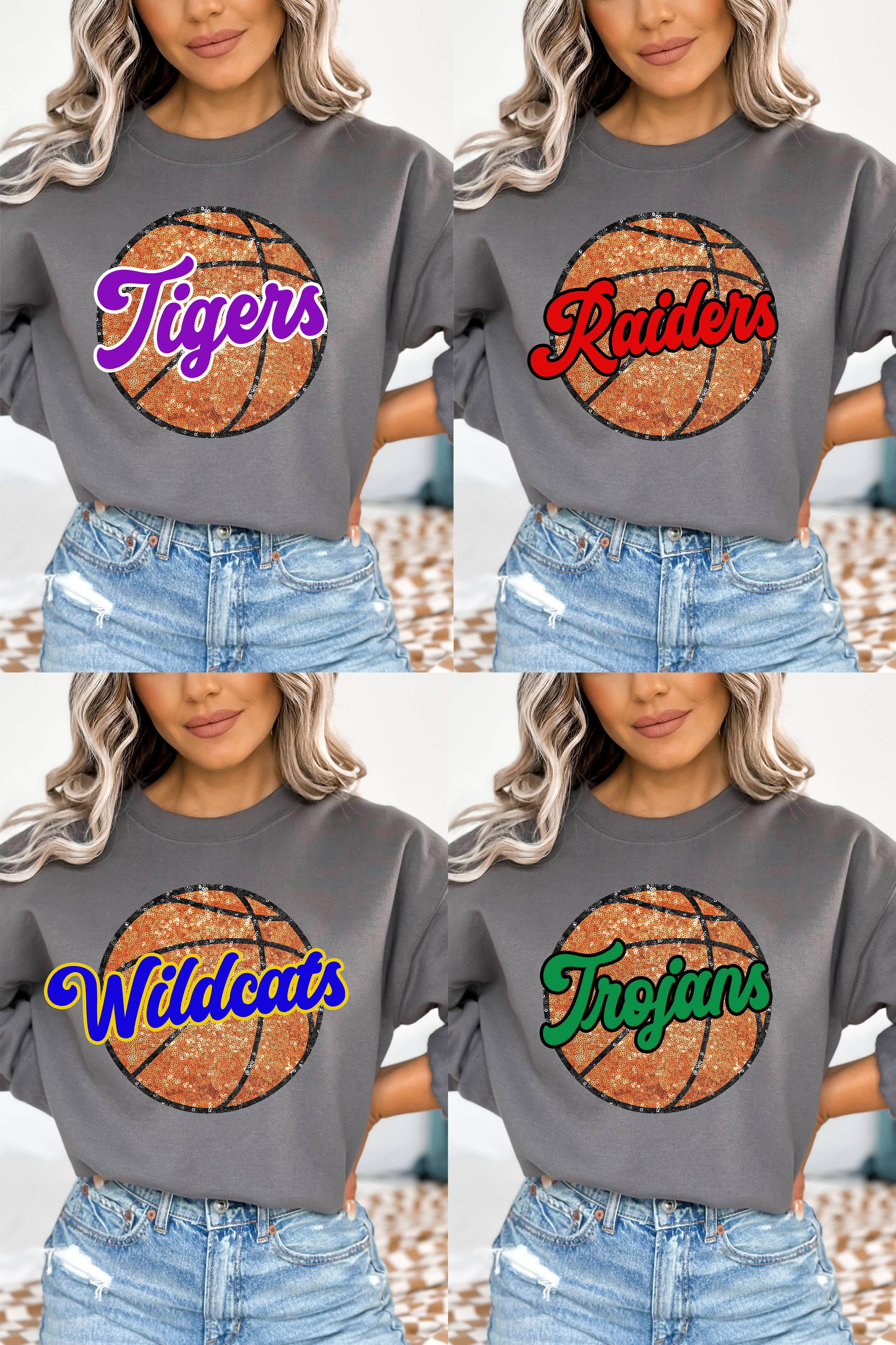 Custom Faux Sequin Basketball Sweater T-Shirts, Hoodie, Sweatshirt | PodTeesHub.com