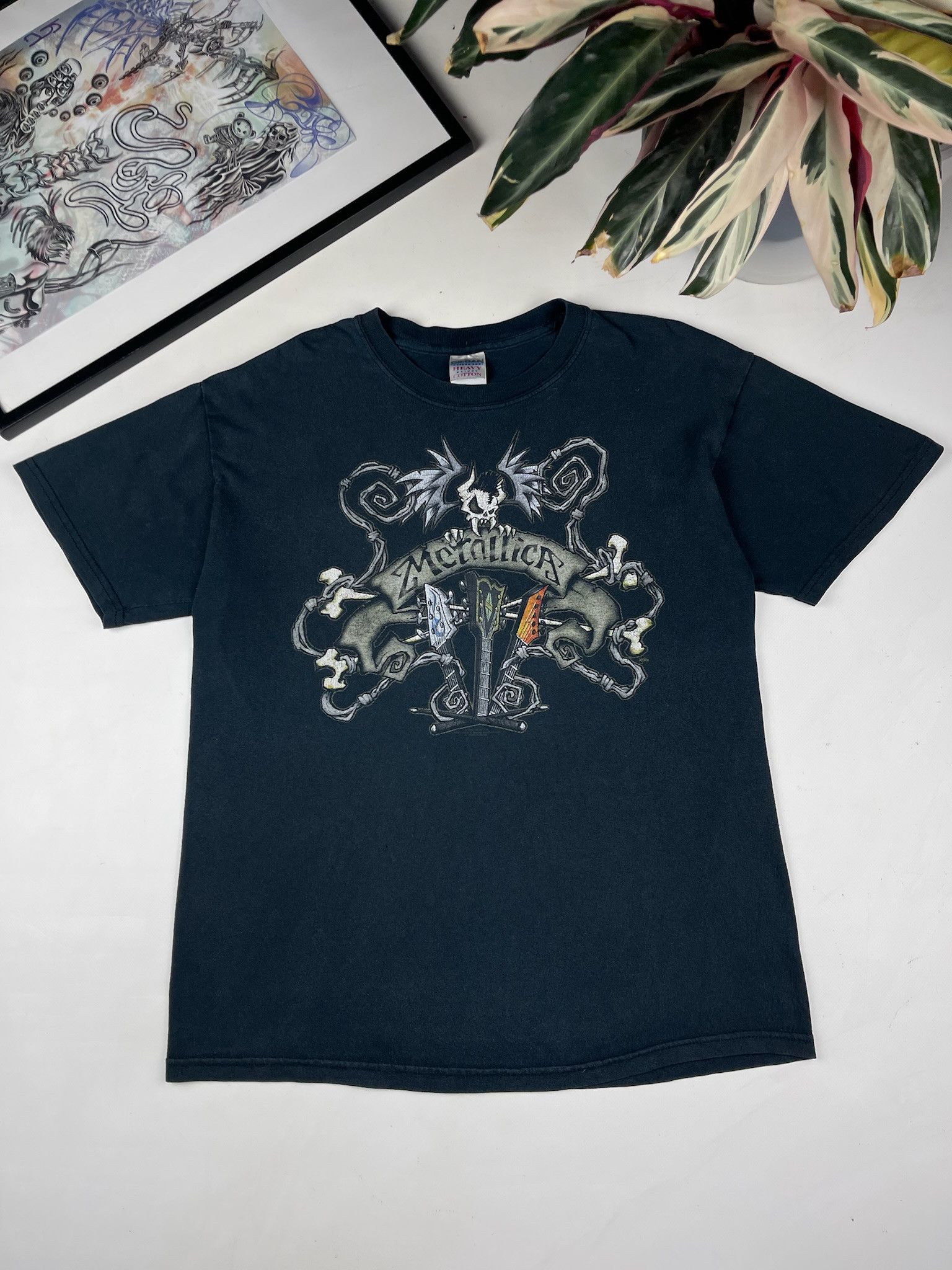 Band Tees Vintage Metallica Tshirt Band Faded Tee Skull Bones Hoodie, Sweatshirt | PodTeesHub.com