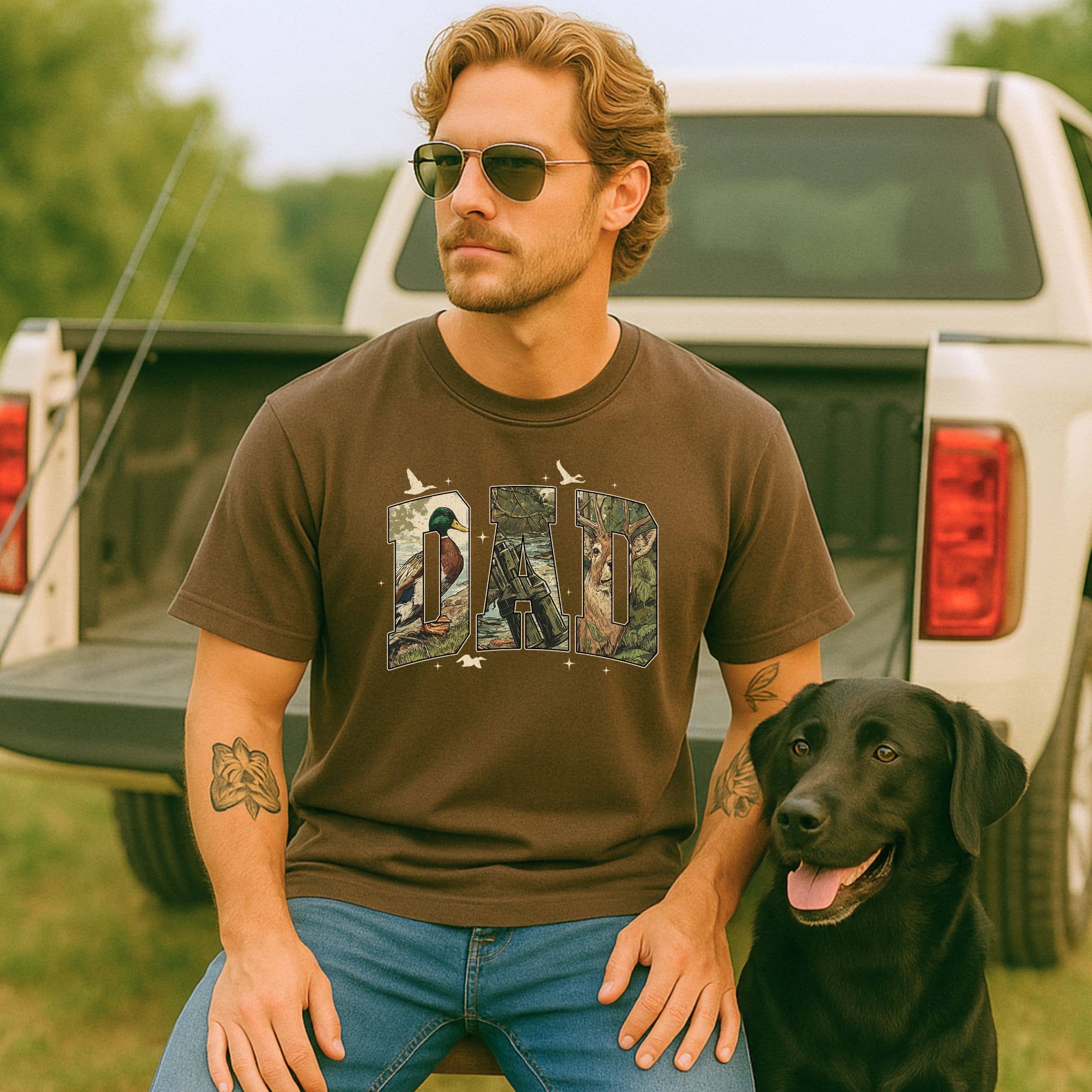 Dad Camo Graphic Tee - Hunting Collection - Duck Hunting Hoodie, Sweatshirt | PodTeesHub.com