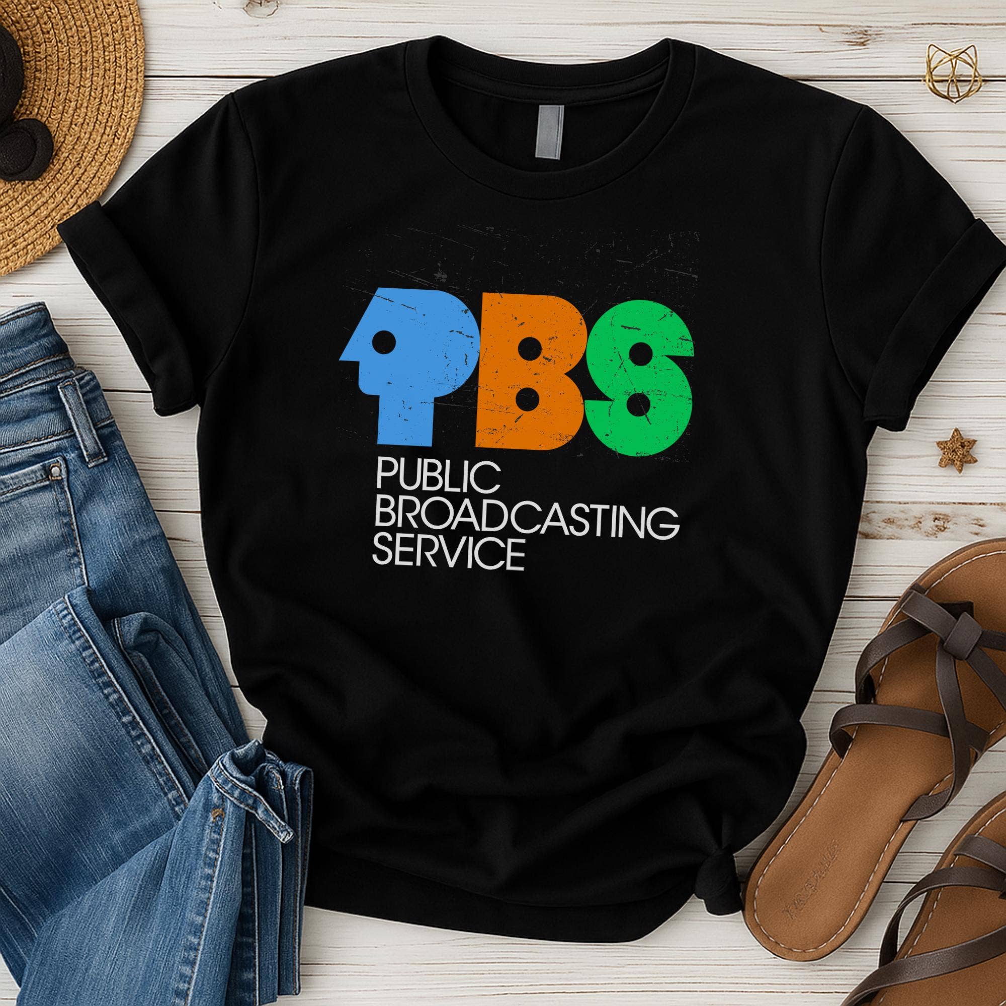 Retro Pbs Logo Tee - 70s 80s Nostalgia Shirt For Tv Fans Hoodie, Sweatshirt | PodTeesHub.com