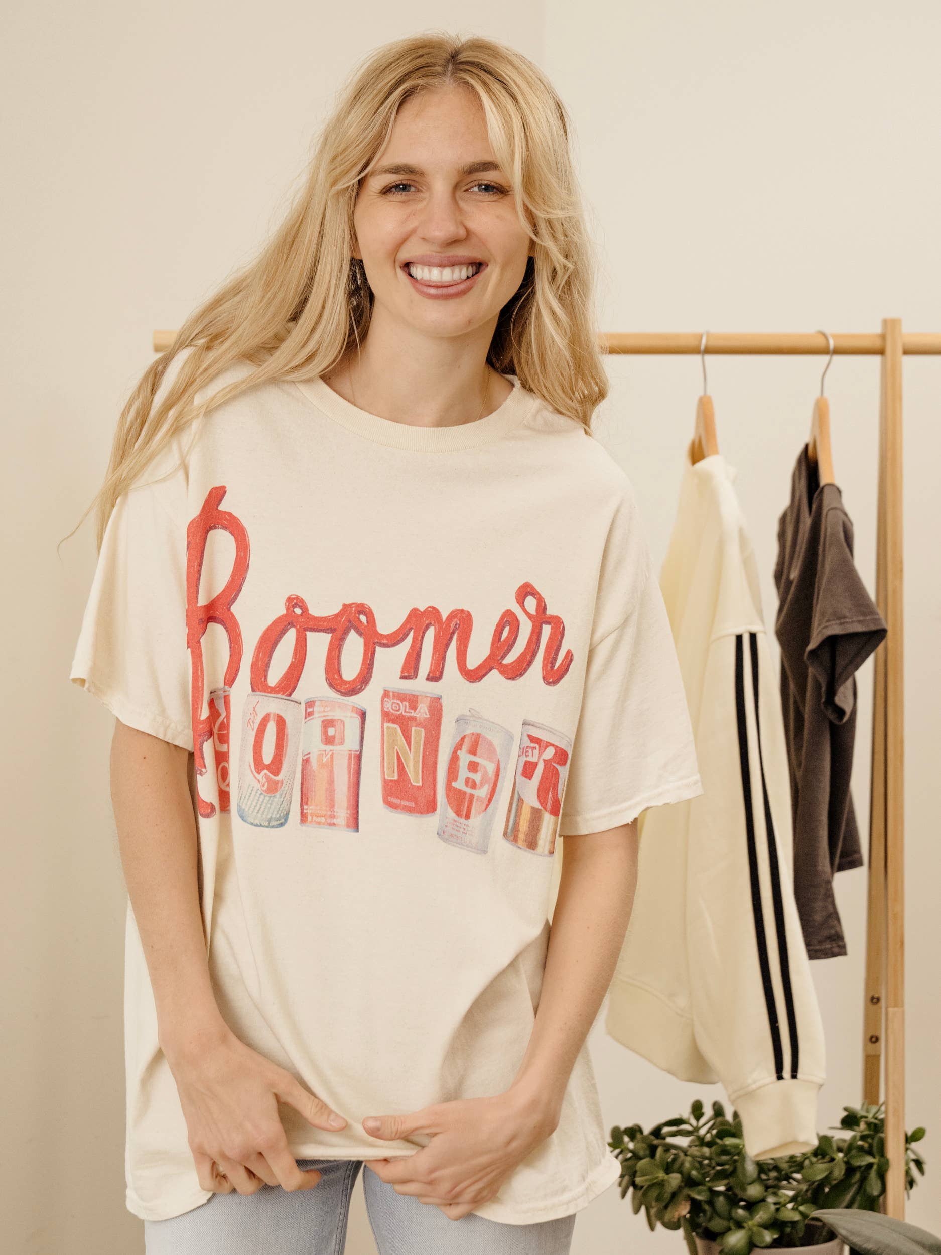 Ou Oklahoma Sooners Cans Off White Thrifted Tee Hoodie, Sweatshirt | PodTeesHub.com