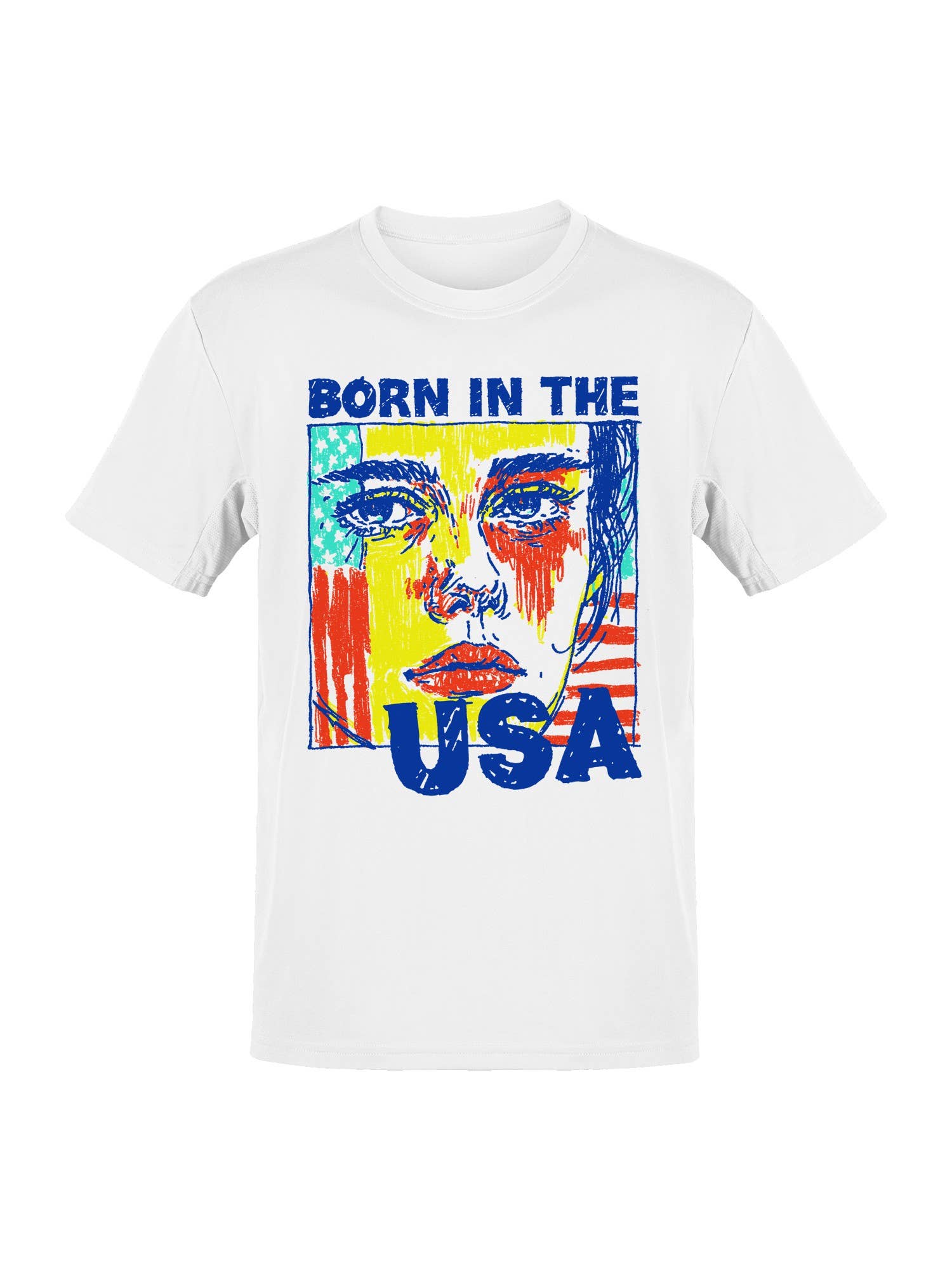 Bold Artistic "Born in the USA" Design Men's T-Shirt Hoodie, Sweatshirt | PodTeesHub.com
