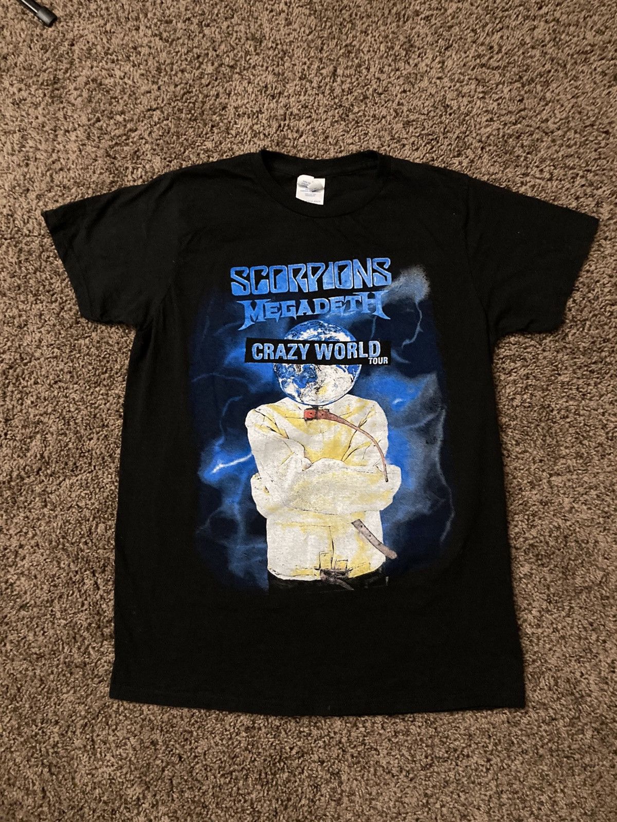 Rare Vintage Scorpions Megadeth Crazy World Tour Shirt Hoodie, Sweatshirt | PodTeesHub.com