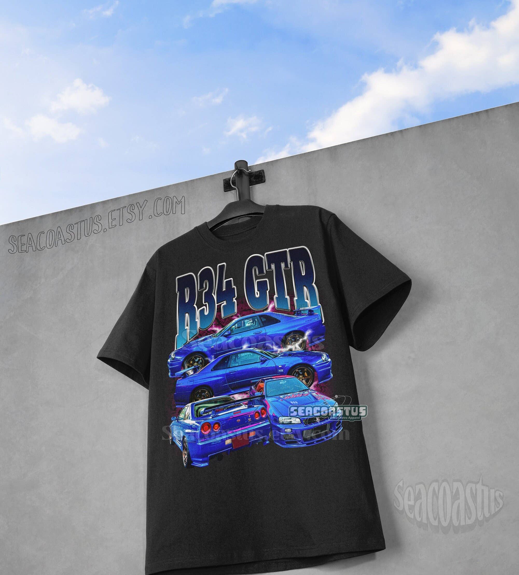 Vintage Nissan R34 Gtr Jdm Graphic T-Shirt Hoodie, Sweatshirt | PodTeesHub.com