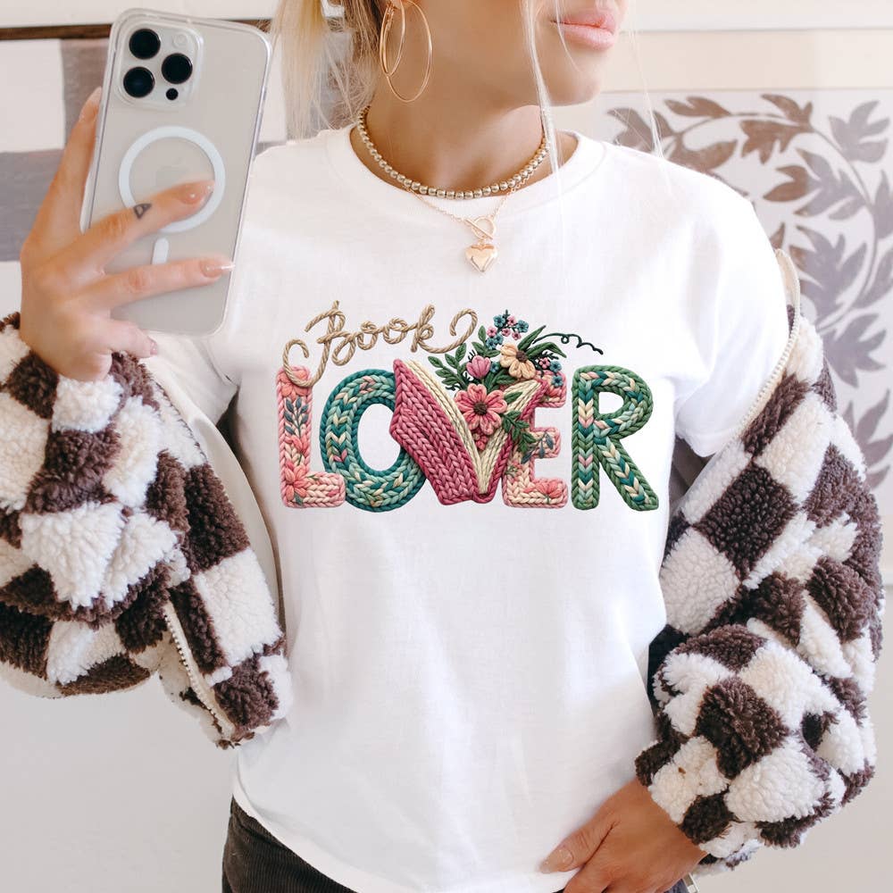 Faux Yarn Book Lover Tee Hoodie, Sweatshirt | PodTeesHub.com