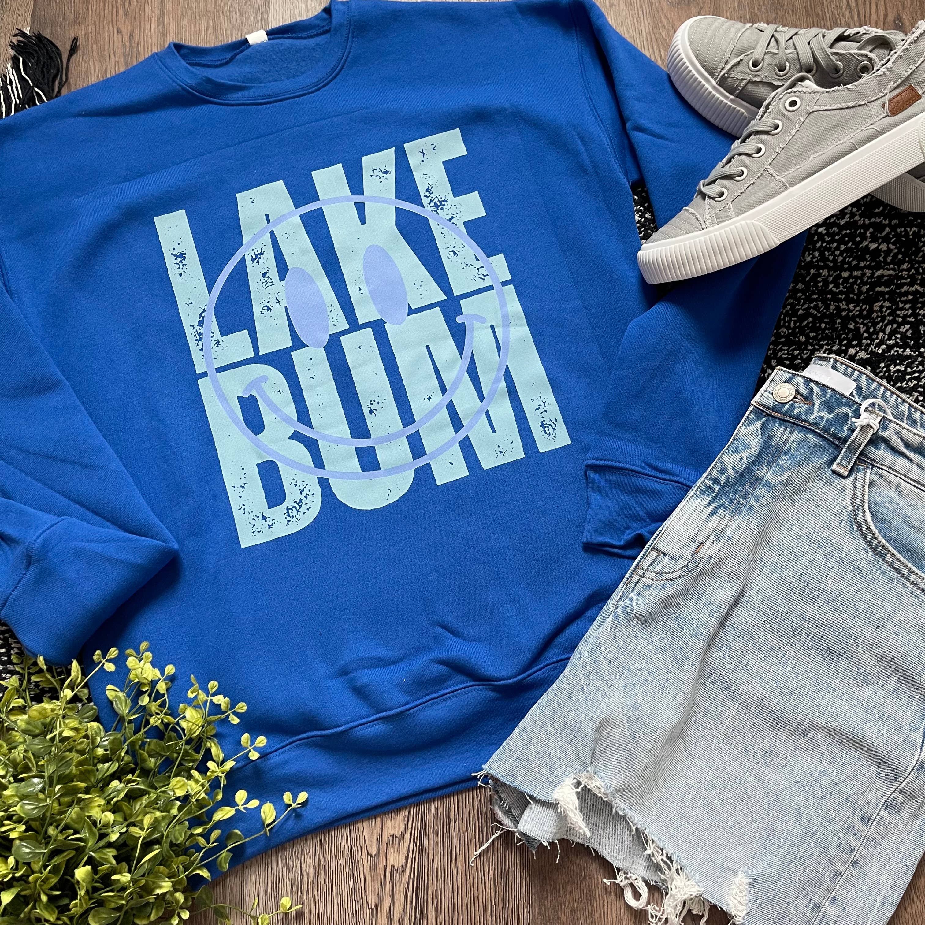 Teal Lake Bum Crewneck Sweatshirt T-Shirts, Hoodie | PodTeesHub.com