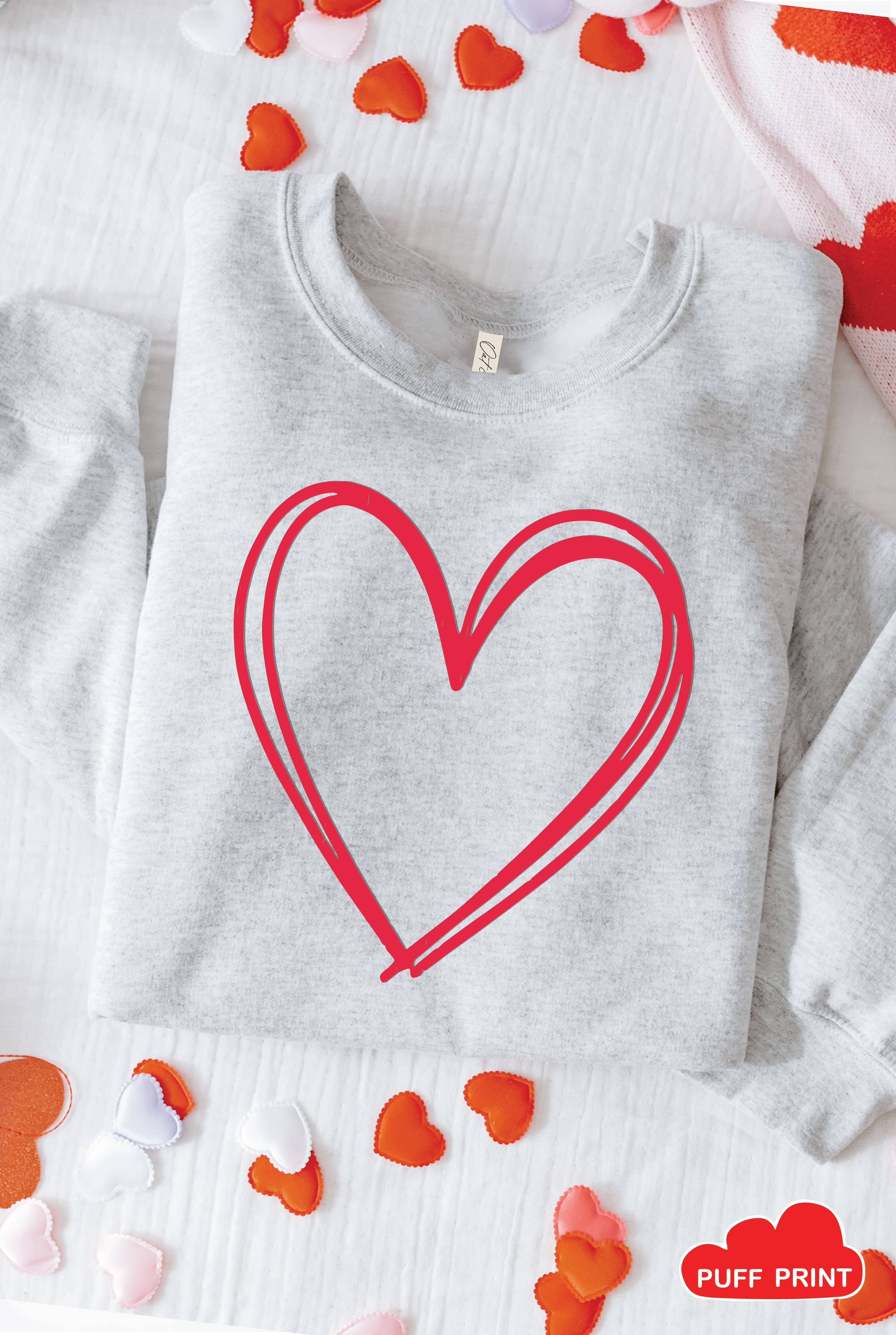Heart Puff Graphic Sweatshirt T-Shirts, Hoodie | PodTeesHub.com