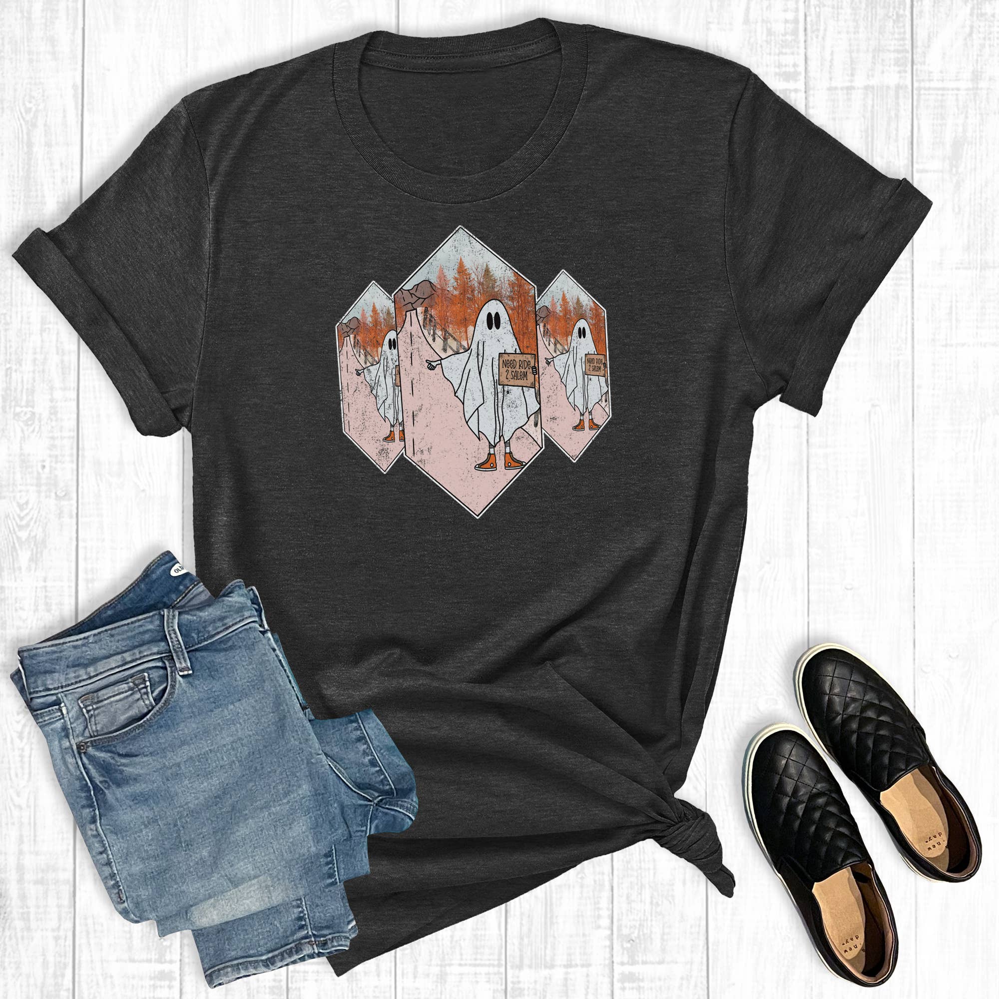 Halloween Need A Ride To Salem Graphic Tee Hoodie, Sweatshirt | PodTeesHub.com
