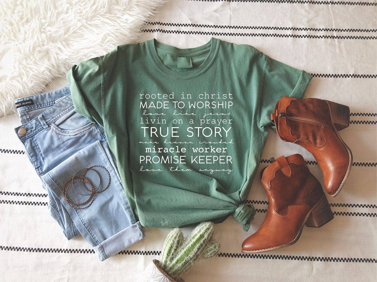 Christian Rooted in Christ Comfort Colors Faith Graphic Tee Hoodie, Sweatshirt | PodTeesHub.com