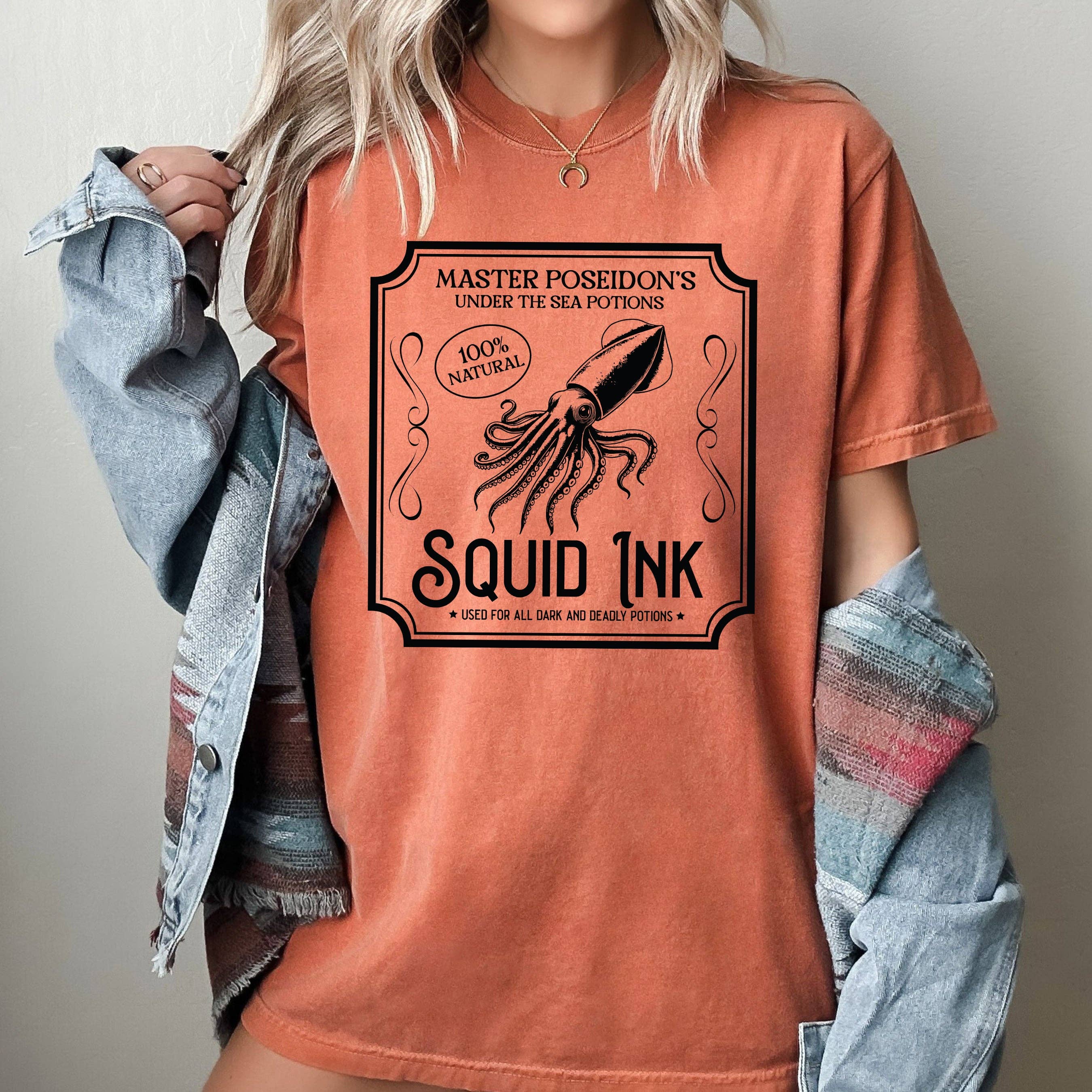 Squid Ink, Vintage, Western, Aesthetic Halloween Tshirt Hoodie, Sweatshirt | PodTeesHub.com