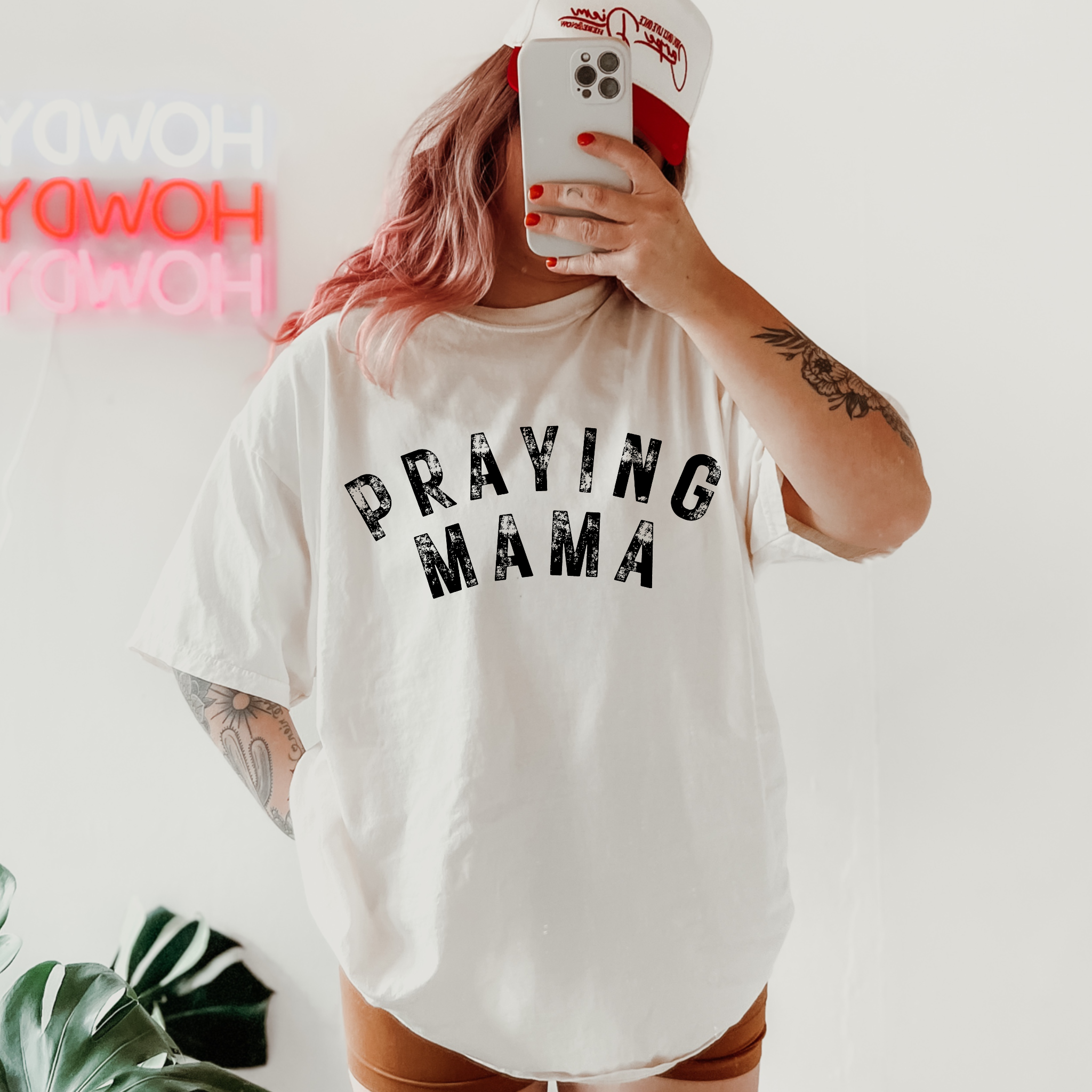 Praying Mama Religious Comfort Color Graphic Tee Hoodie, Sweatshirt | PodTeesHub.com