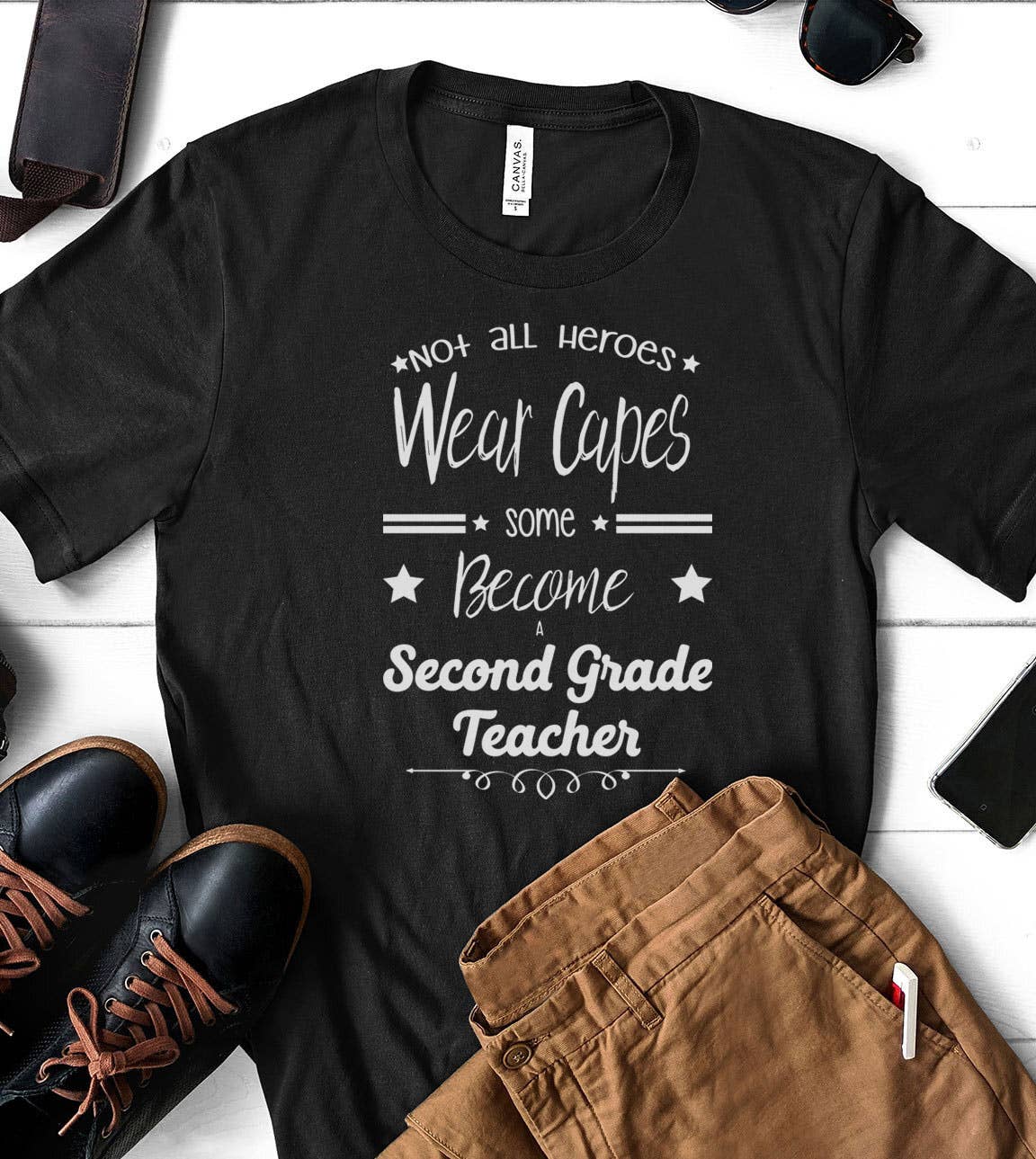 Hero Second Grade Teacher - Education Teacher Gift T-Shirt Hoodie, Sweatshirt | PodTeesHub.com