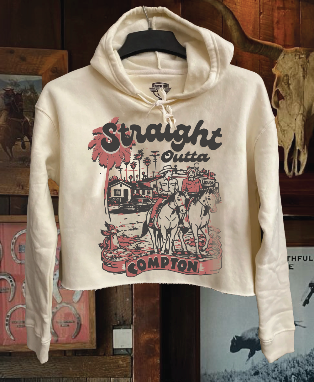 Straight Outta Compton Cropped Hooded Sweatshirt T-Shirts, Hoodie | PodTeesHub.com