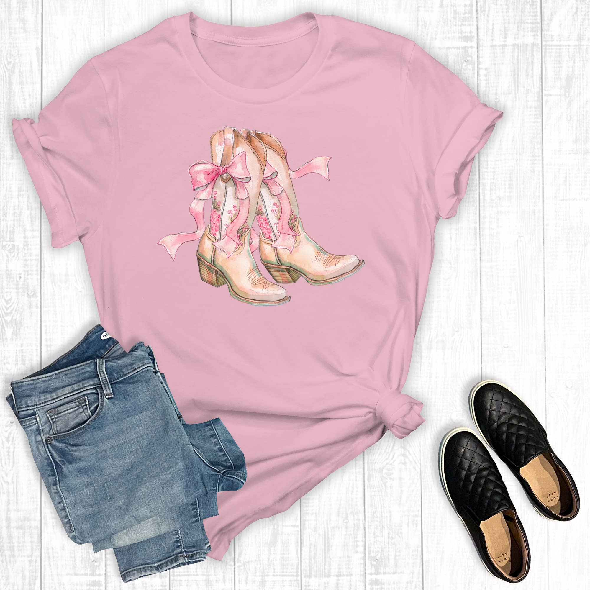 Western Coquette Boots Graphic Tee Hoodie, Sweatshirt | PodTeesHub.com