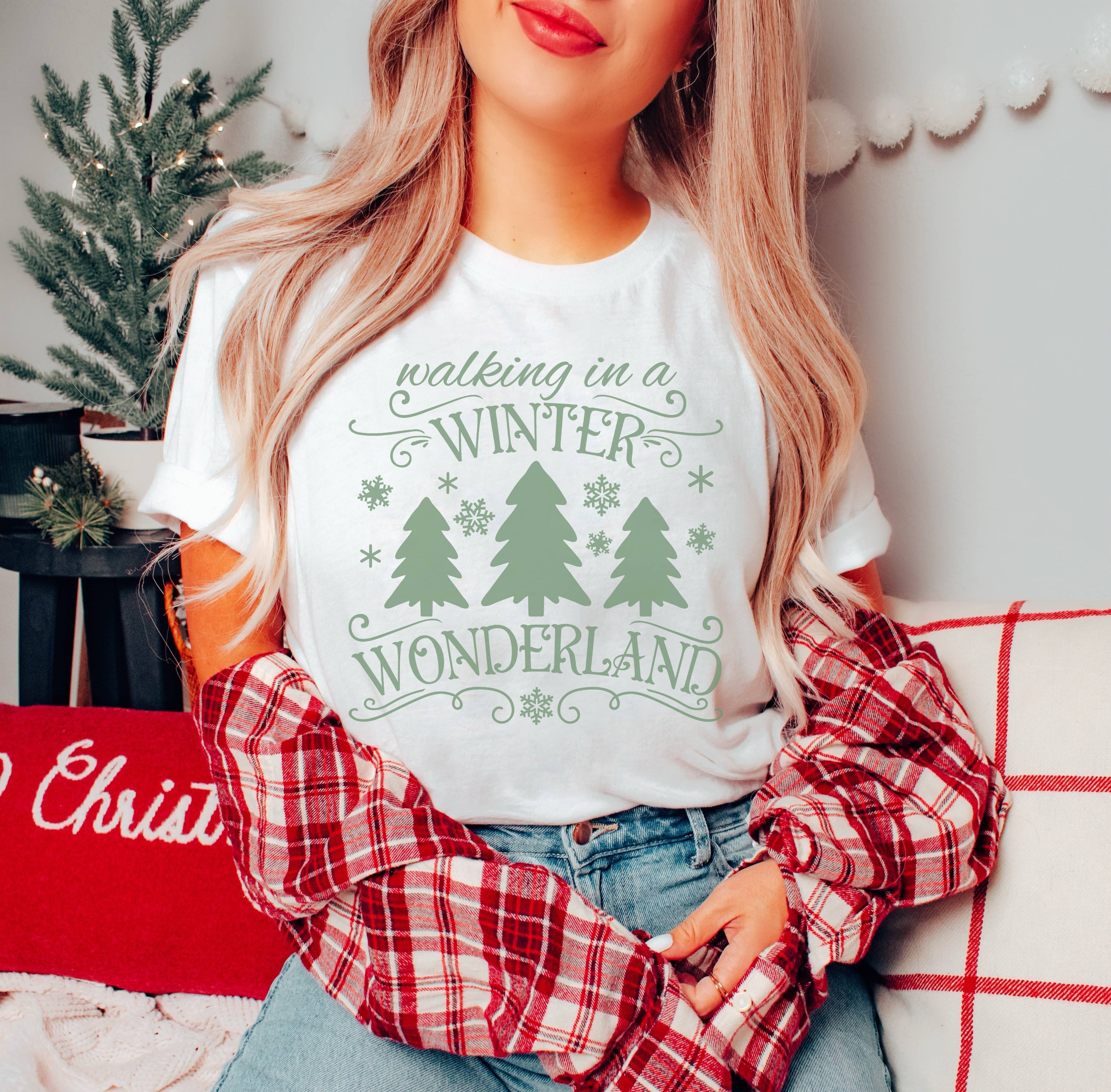 Walking in A Winter Wonderland | Holiday Themed Shirt Hoodie, Sweatshirt | PodTeesHub.com