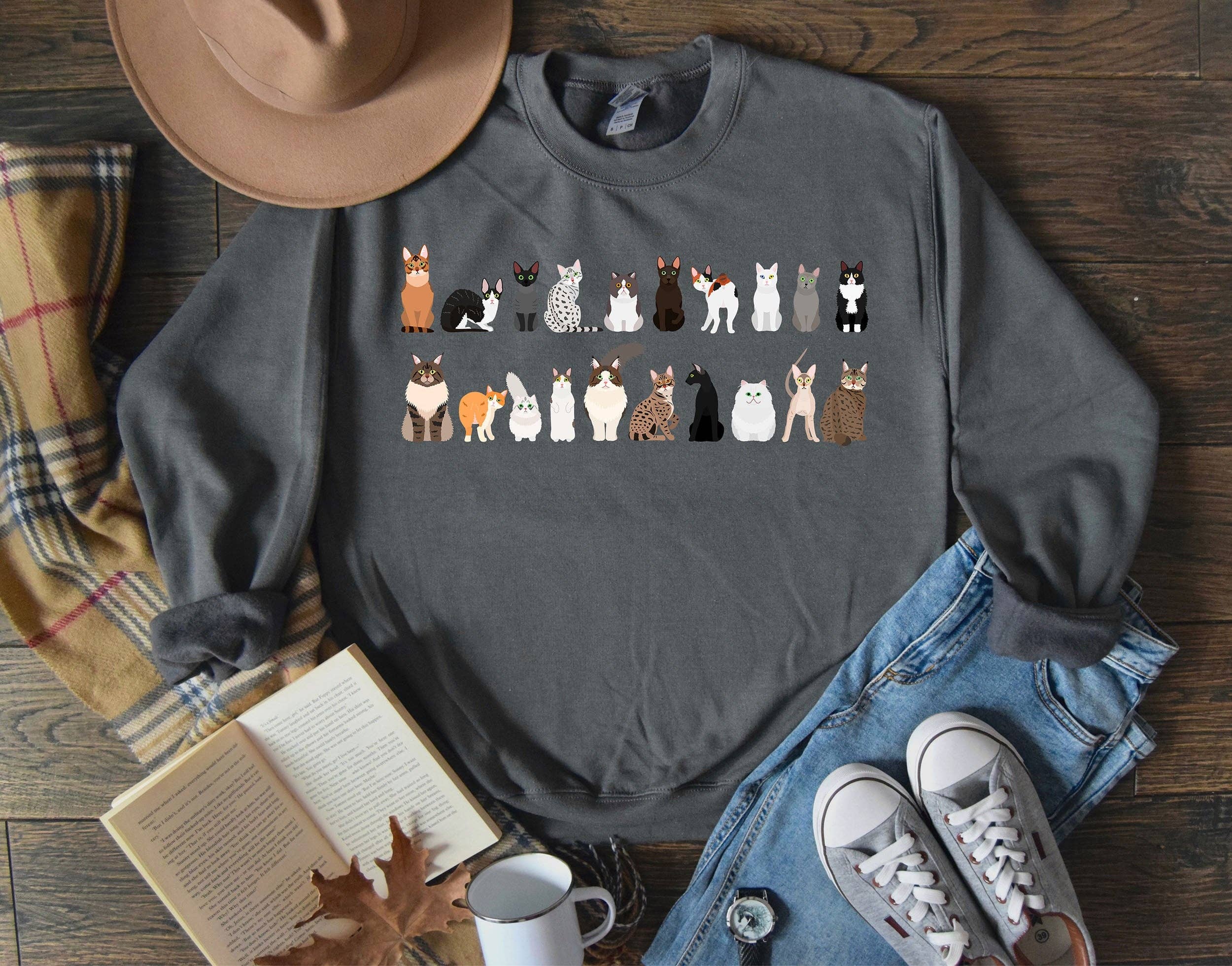 Cat Breeds Animal Lover Sweatshirt T-Shirts, Hoodie | PodTeesHub.com