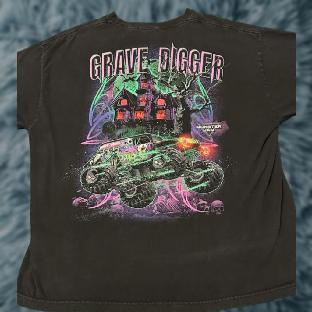 Vintage Grave Digger Monster Truck Monster Jam Vtg Shirt Mens 2xl Black 90s Y2k Vintage Raci Hoodie, Sweatshirt