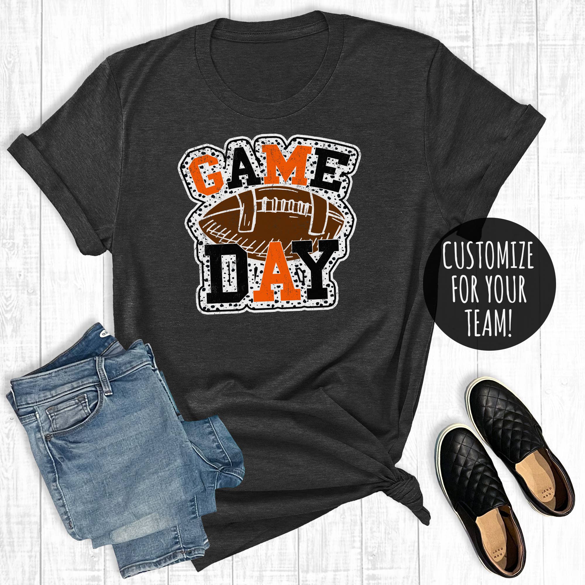 Custom Retro Football Dalmatian Game Day Graphic Tee Hoodie, Sweatshirt | PodTeesHub.com