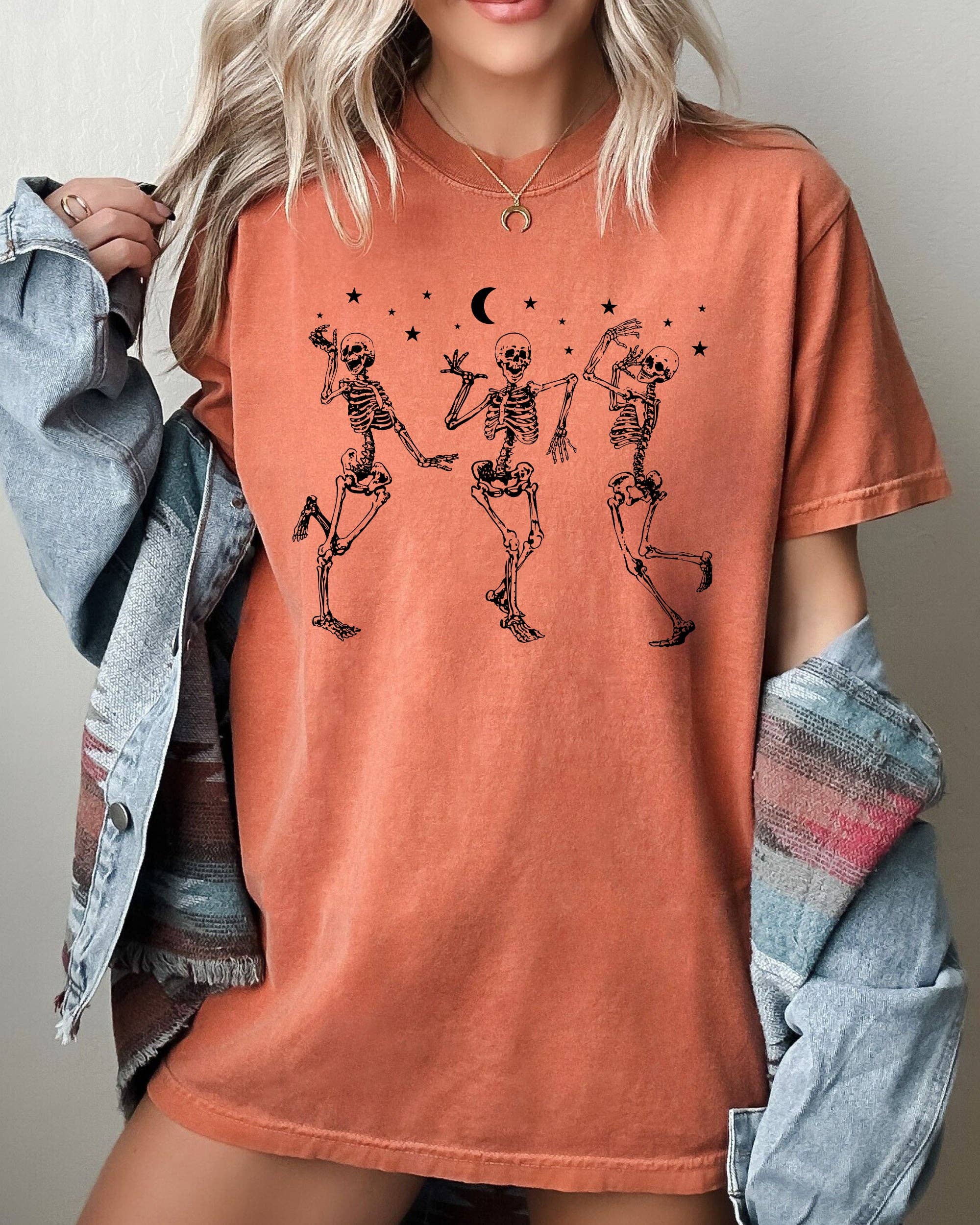 Dancing Skeletons, Stars, Spooky, Ghost, Halloween T-Shirt Hoodie, Sweatshirt | PodTeesHub.com