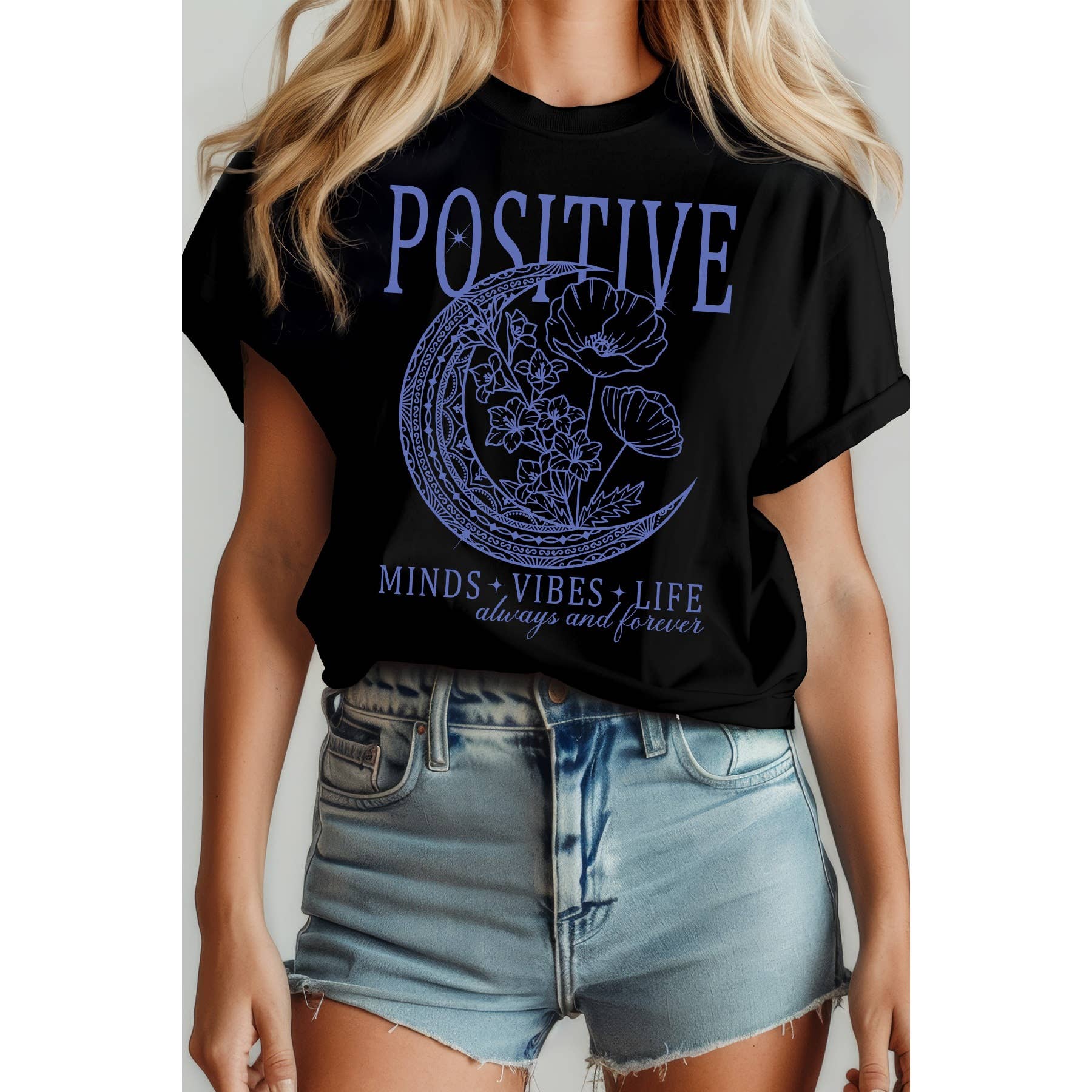 Positive Short Sleeve Tee Hoodie, Sweatshirt | PodTeesHub.com
