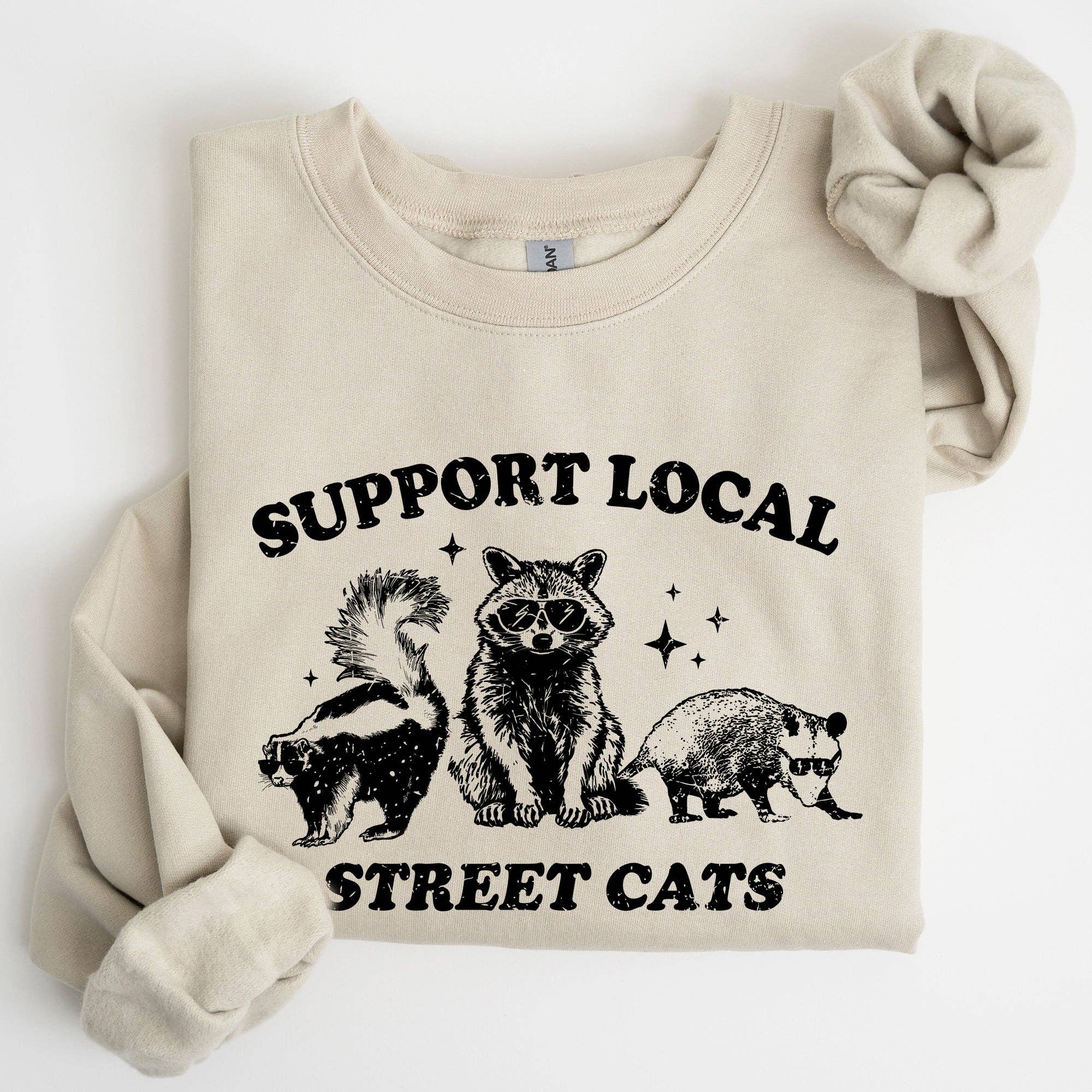 Support Local Street Cats, Raccoon, Skunk,Possum, Sweatshirt T-Shirts, Hoodie | PodTeesHub.com