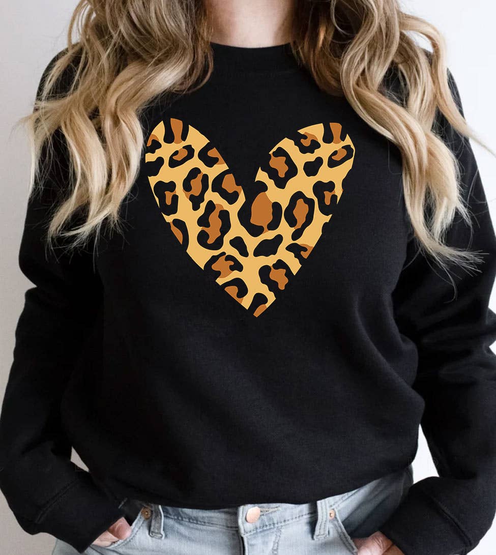 Leopard Heart - Valentine's Day Cute Fun Gift Sweatshirt T-Shirts, Hoodie | PodTeesHub.com