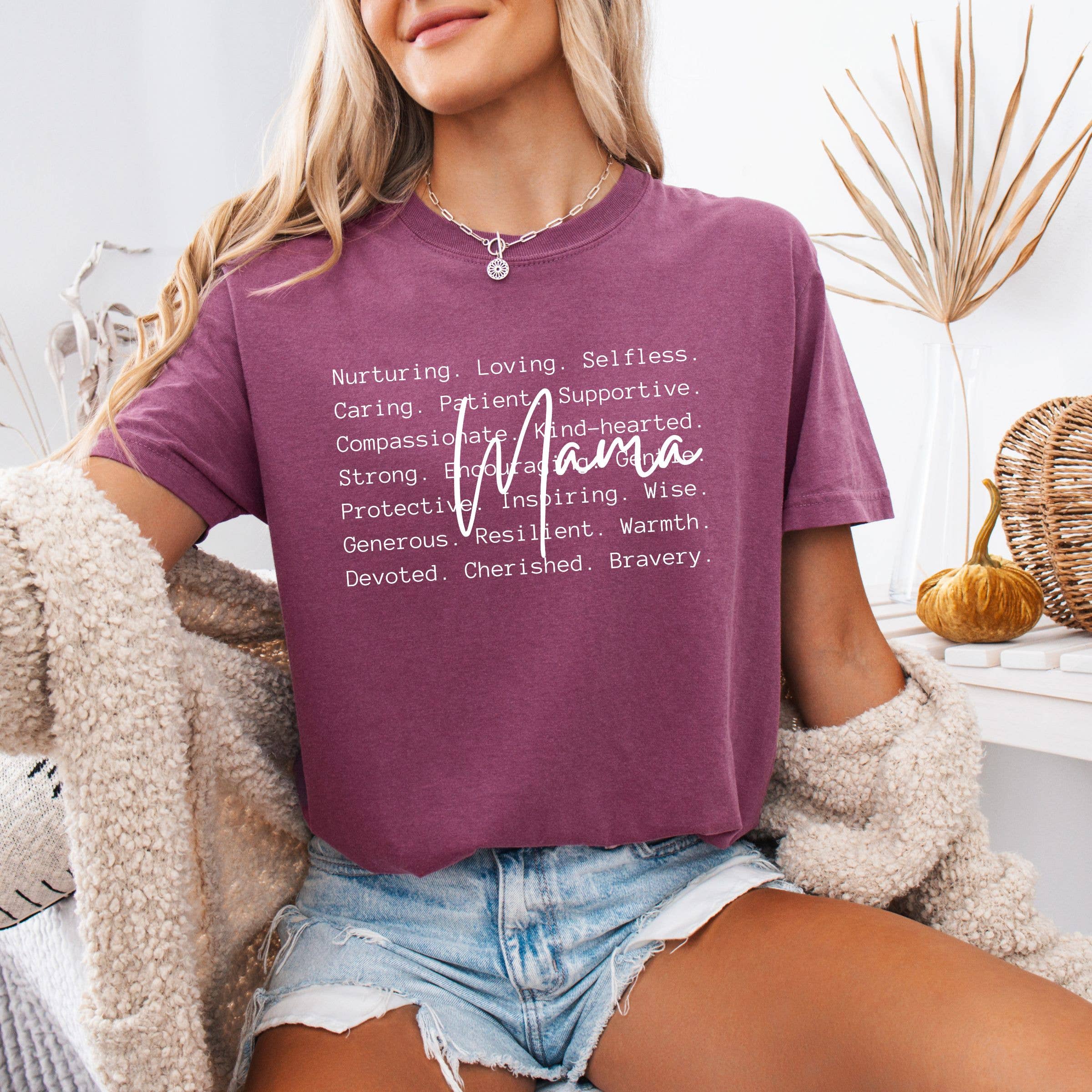 Mama the Nurturing Heart Tee - Motherhood Spring Graphic Tee Hoodie, Sweatshirt | PodTeesHub.com
