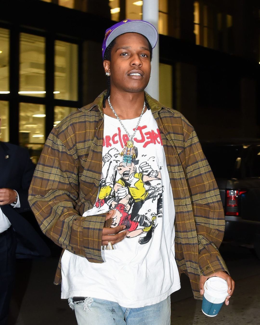Japanese Brand Vintage Flannel Checkered Brown Asap Rocky Style Shirt Hoodie, Sweatshirt | PodTeesHub.com