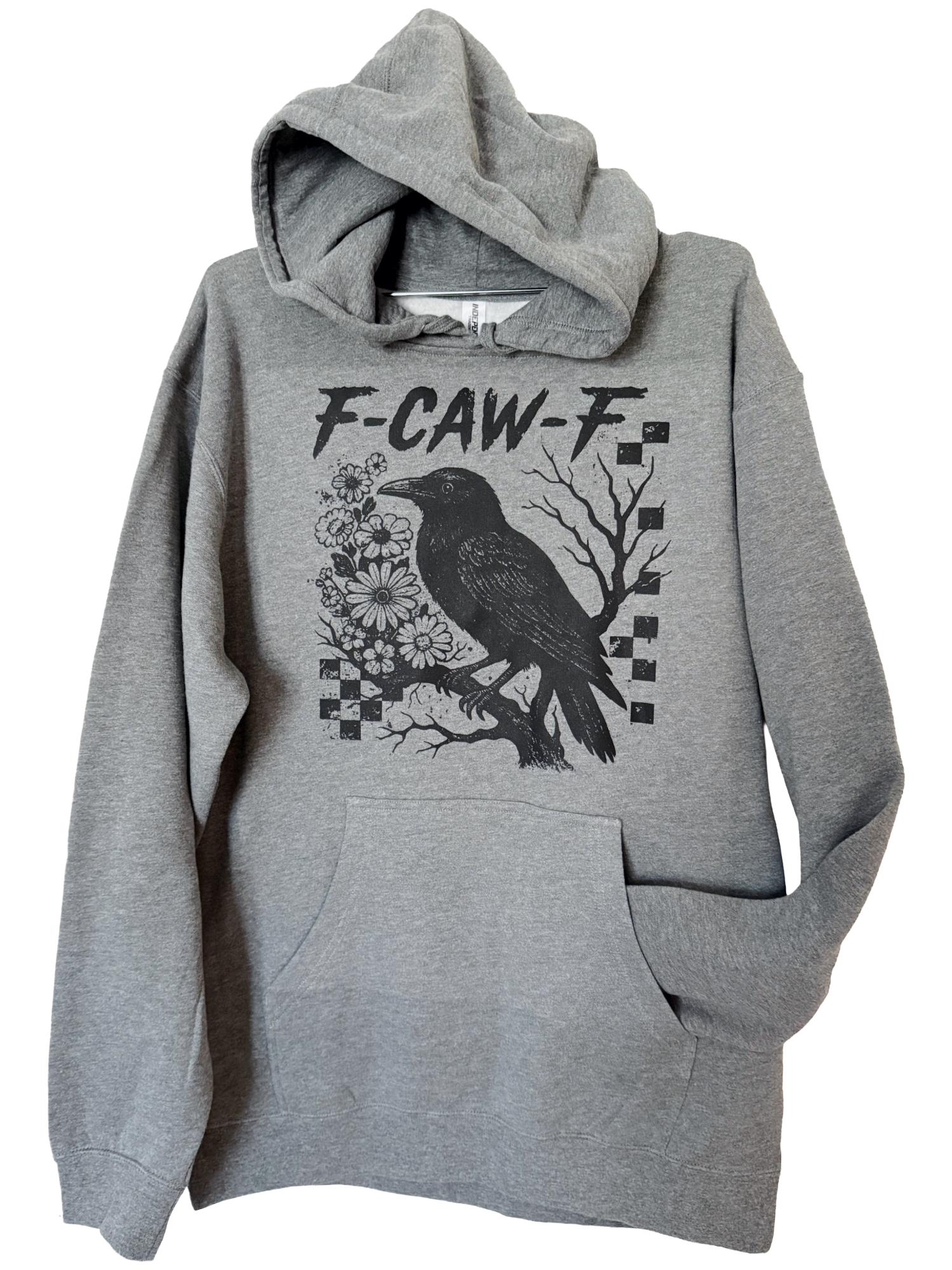 F-Caw-F Raven Checkered Hoodie T-Shirts, Sweatshirt | PodTeesHub.com