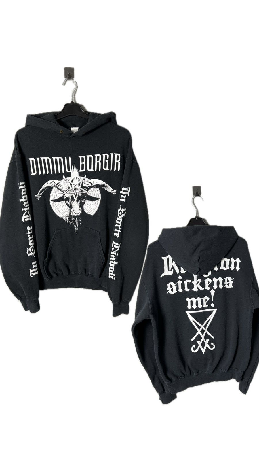 Band Tees Vintage Dimmu Borgir Religion Sickens Me Rock Band Hoodie Sweatshirt | PodTeesHub.com
