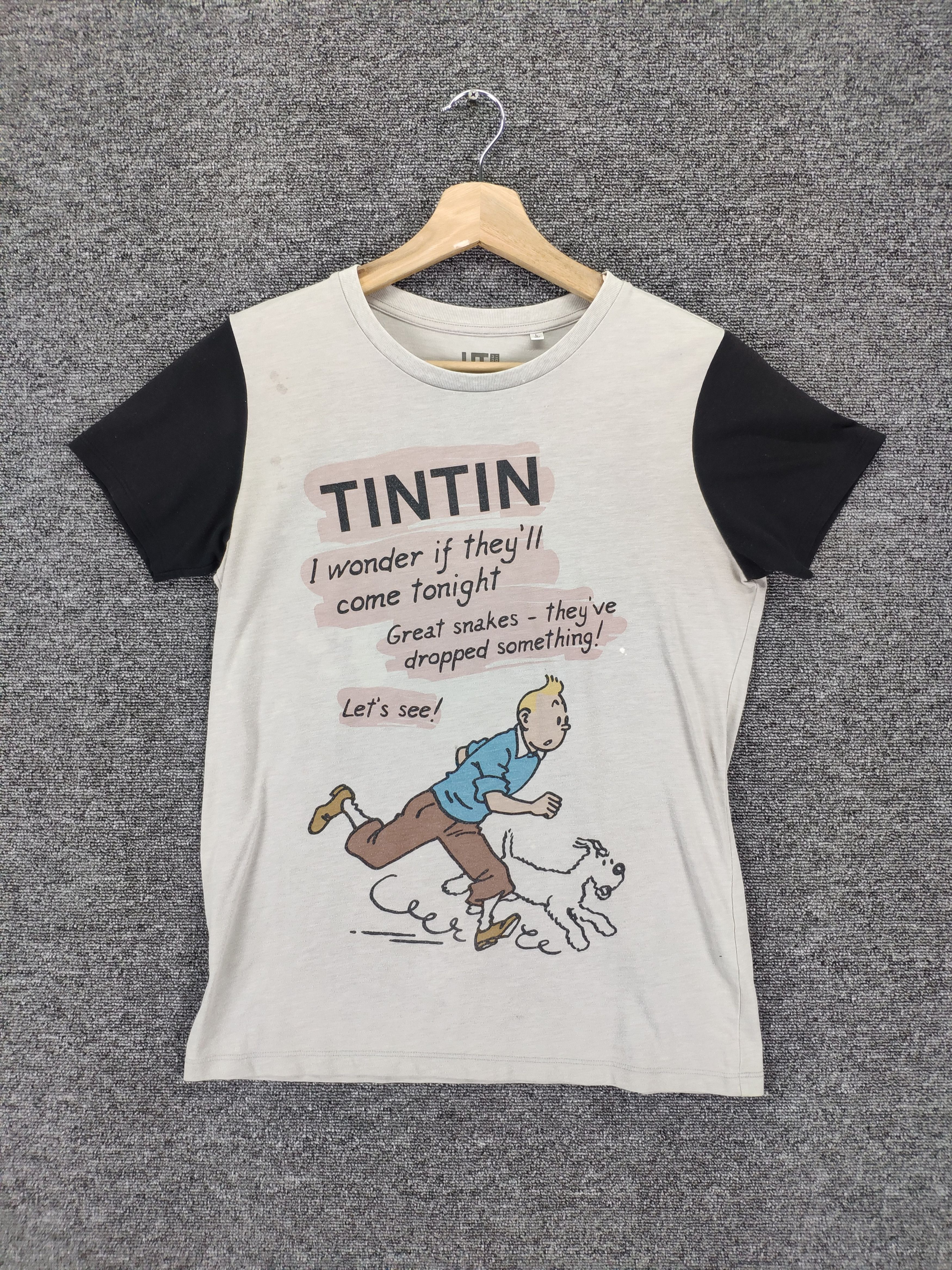 Japanese Brand X Uniqlo Steal Uniqlo T Shirt Tin Tin Cartoon Tee Les Adventure Hoodie, Sweatshirt | PodTeesHub.com