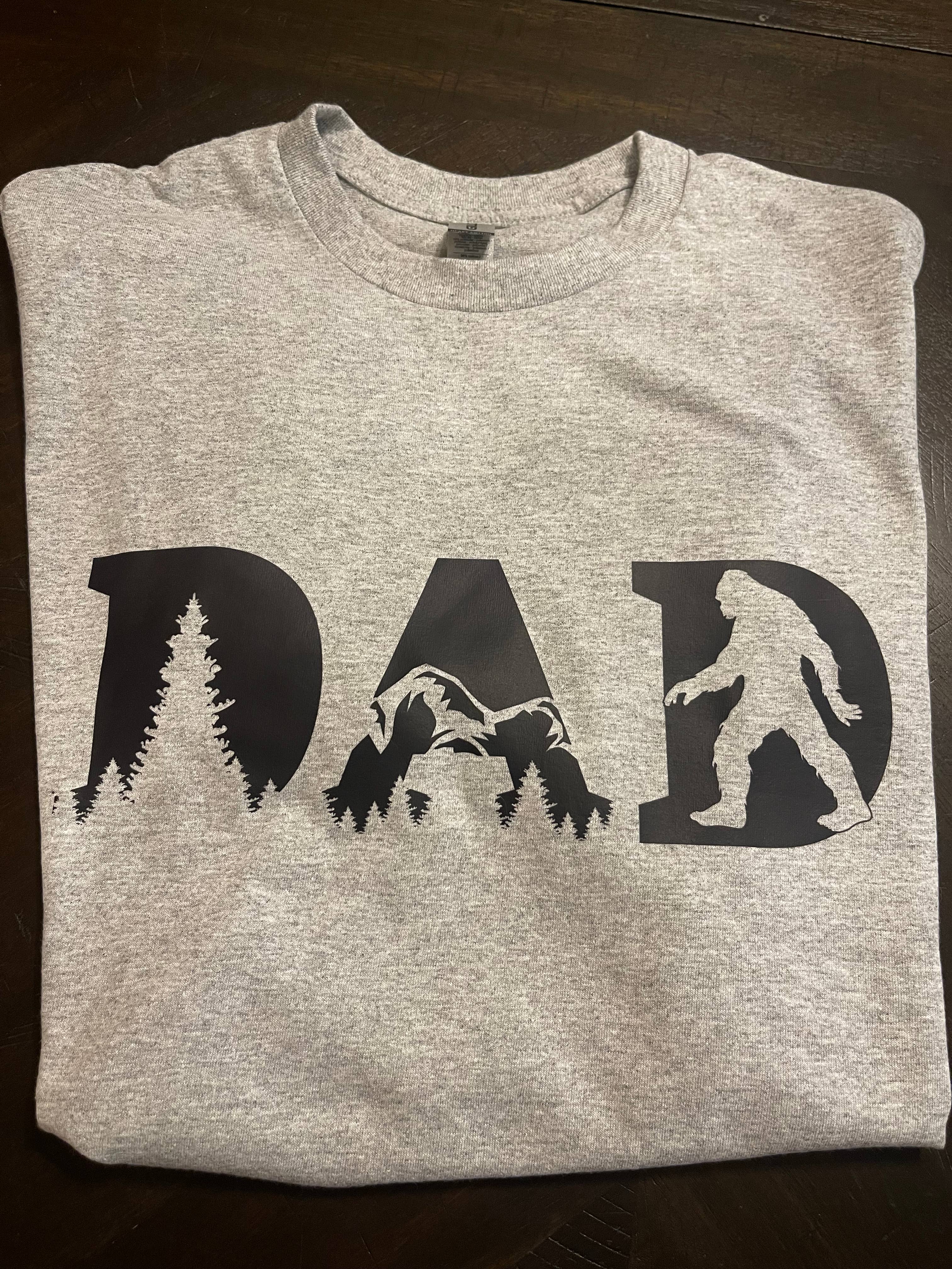 Bigfoot Dad T-Shirt (Grey) Hoodie, Sweatshirt | PodTeesHub.com