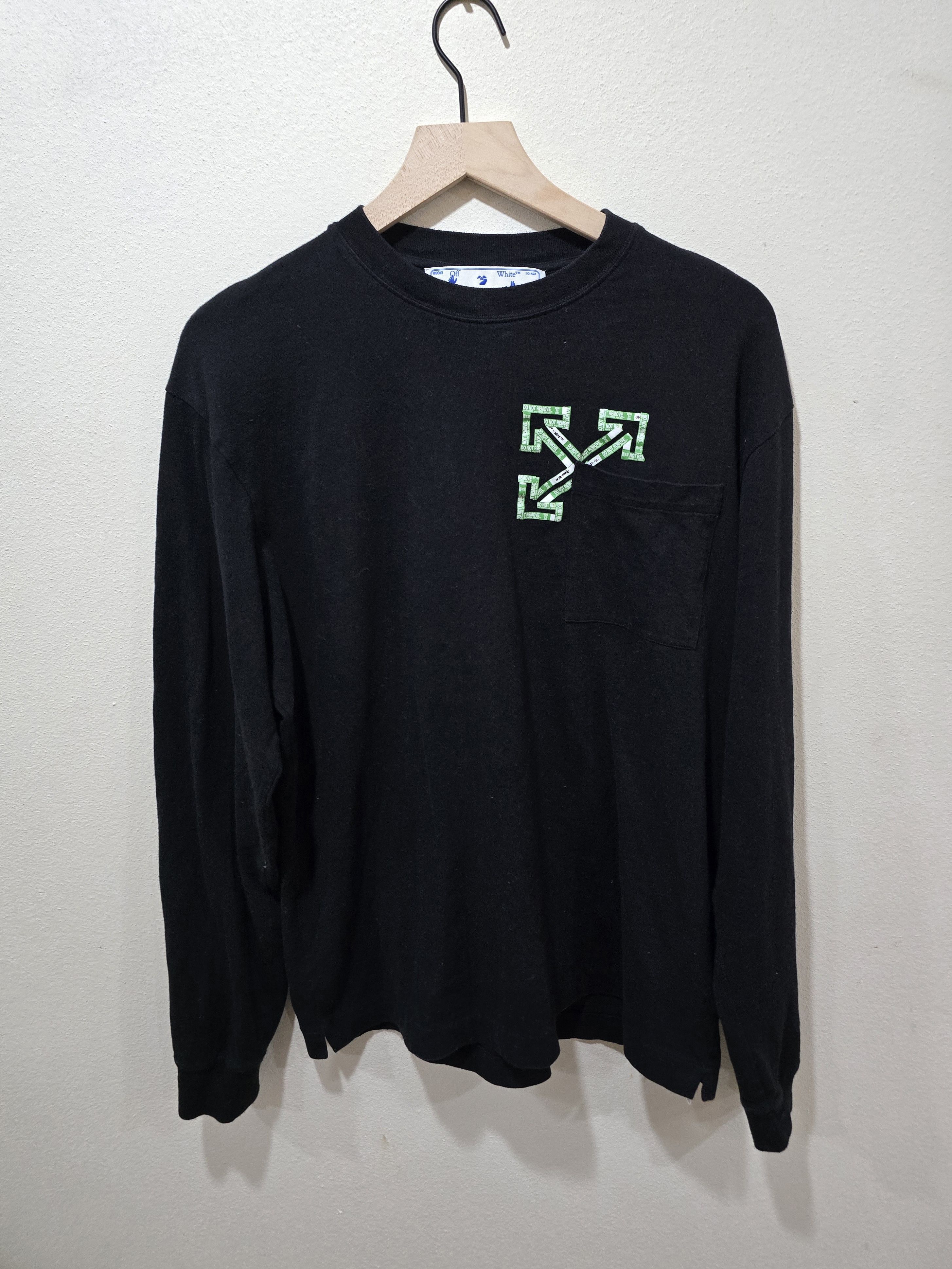 White Off White Tape Arrows Pkt Skate L S T Shirt Hoodie, Sweatshirt | PodTeesHub.com
