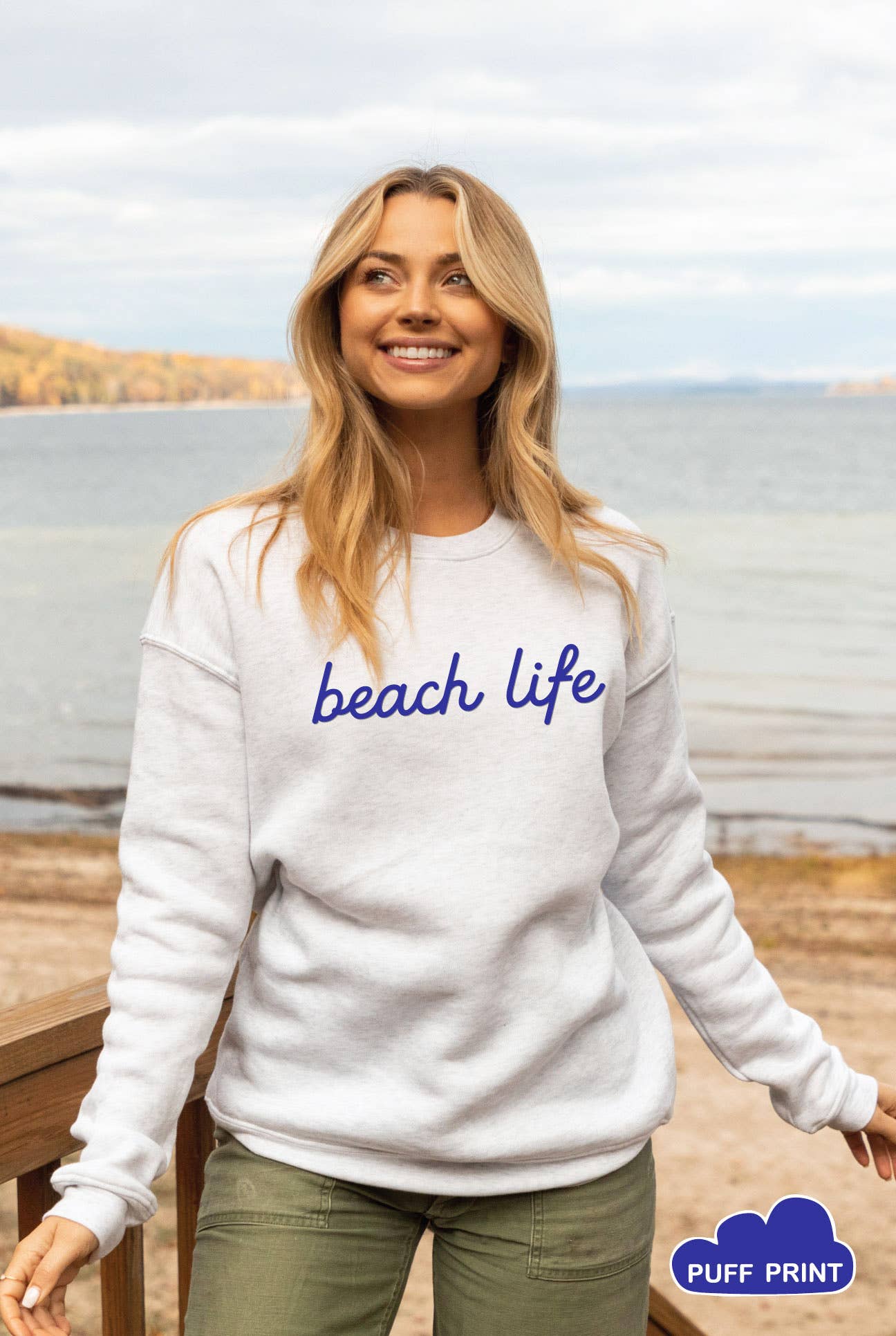Beach Life Puff Graphic Sweatshirt T-Shirts, Hoodie | PodTeesHub.com