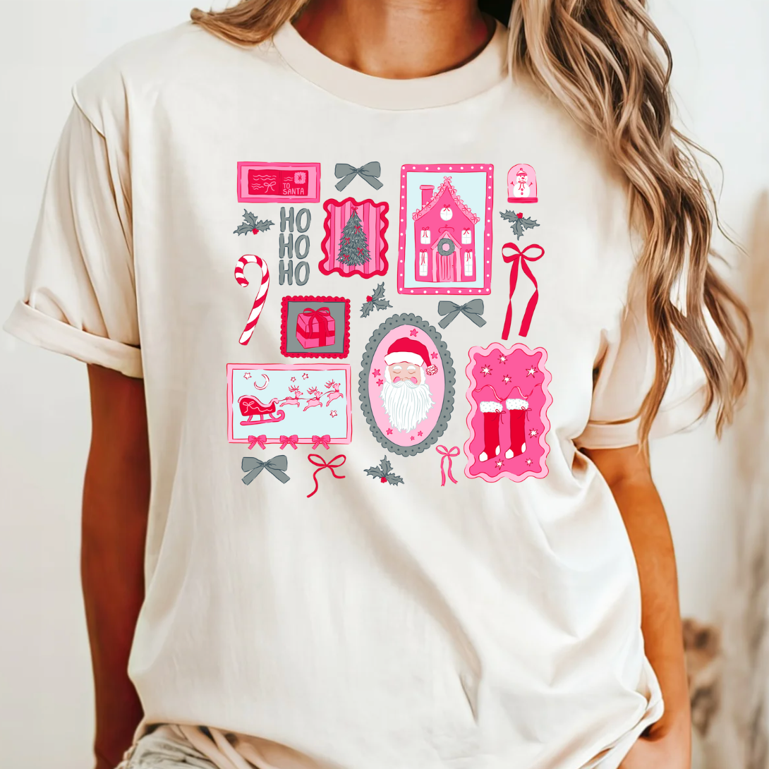 Christmas Doodles Comfort Color Tee Hoodie, Sweatshirt | PodTeesHub.com